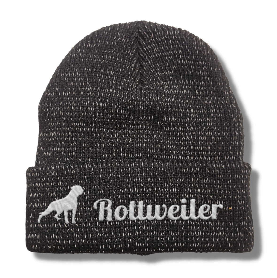 Rottweiler reflektierende Mütze Stickerei Hund Winter Strickmütze reflex Beanie warm