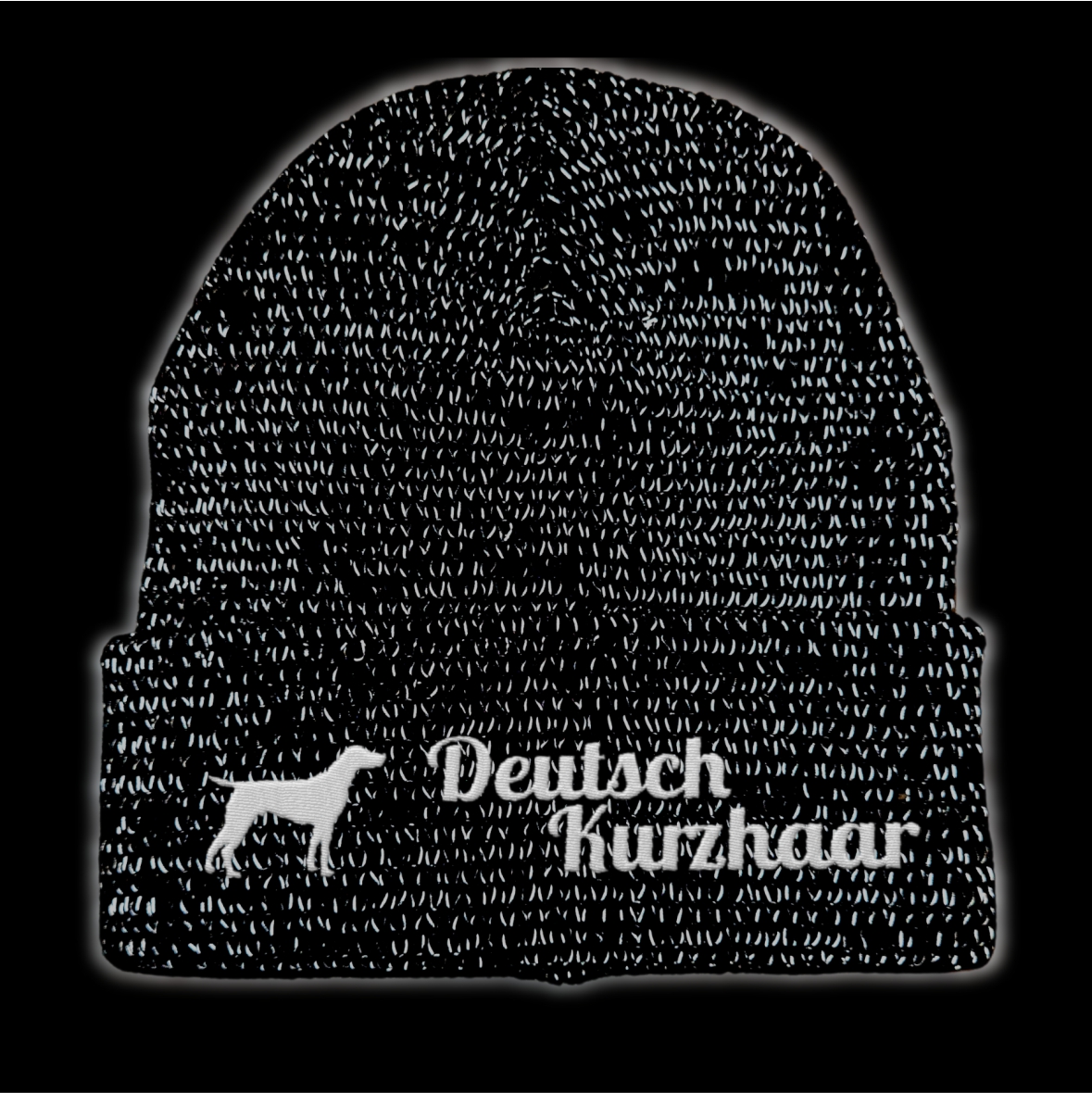 Deutsch Kurzhaar reflektierende Mütze Stickerei Hund Winter Strickmütze reflex Beanie warm