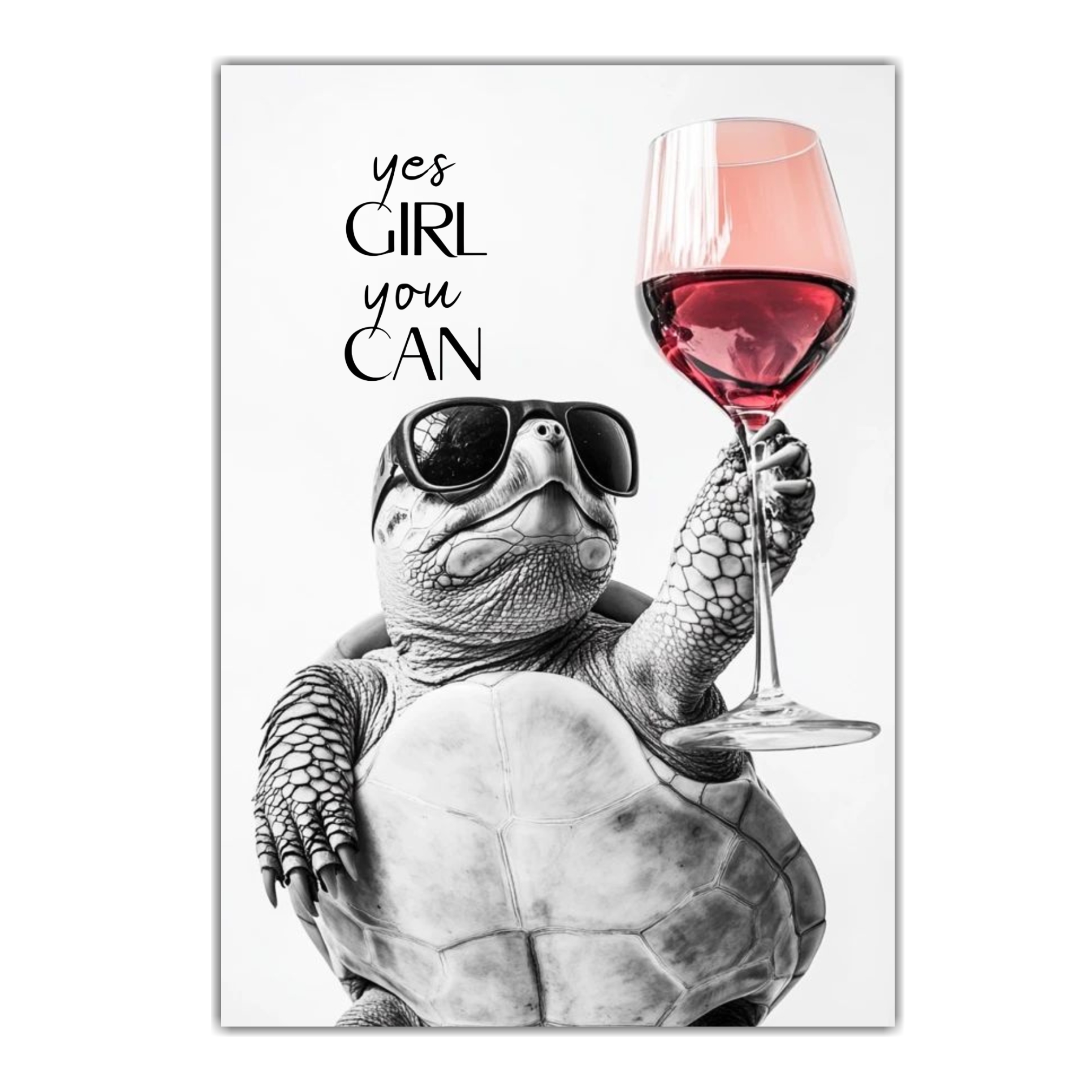 Schild Schildkröte Artprint Wein Spruch Deko Turtle Wanddekor Geschenkidee Quotes Weinliebhaber