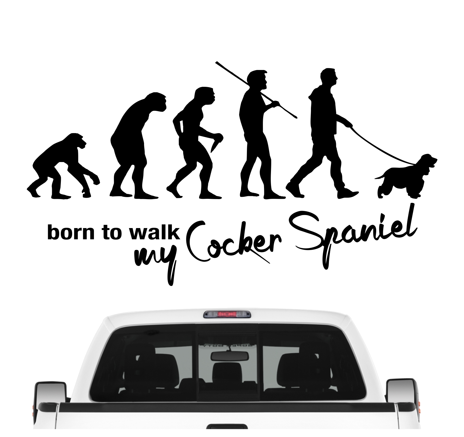 Cocker Spaniel Spanier Cockie Born to Walk Hunde Aufkleber Sticker Autoaufkleber Wandtattoo Tattoo