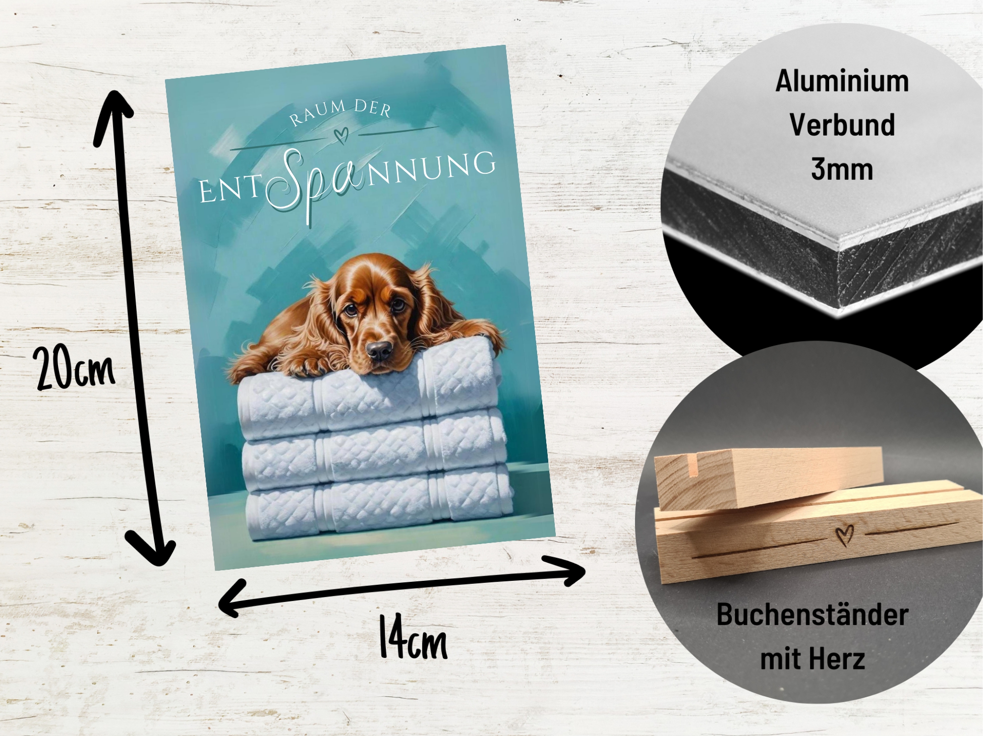 Hundeschild Deko Badezimmer Wellness Cocker Spaniel  Schild Spruch