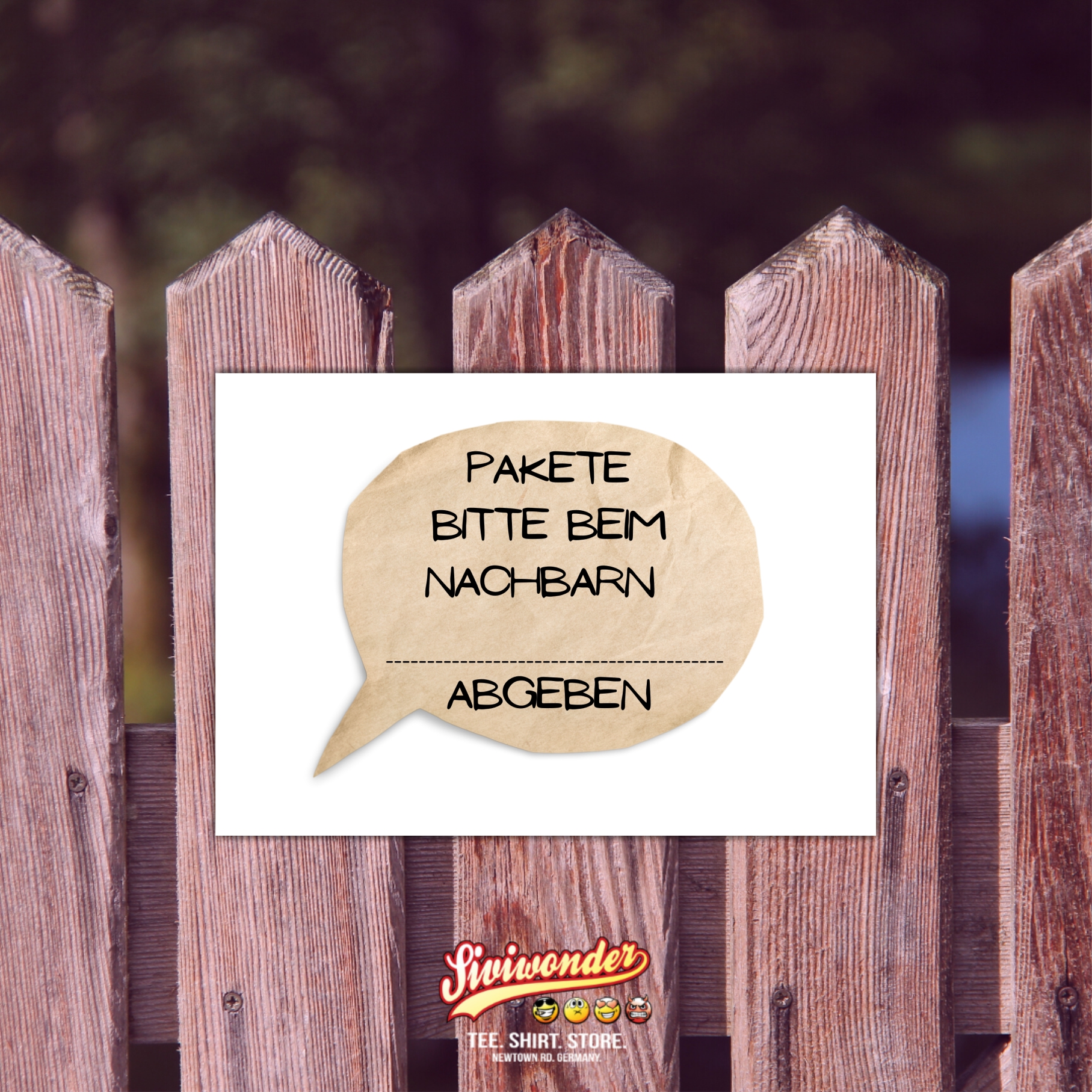 Pakete bitte beim Nachbarn .......... abgeben Schild  Versand - Abstellgenehmigung - Ablageort - GarageSpruch Türschild Warnschild Metallschild