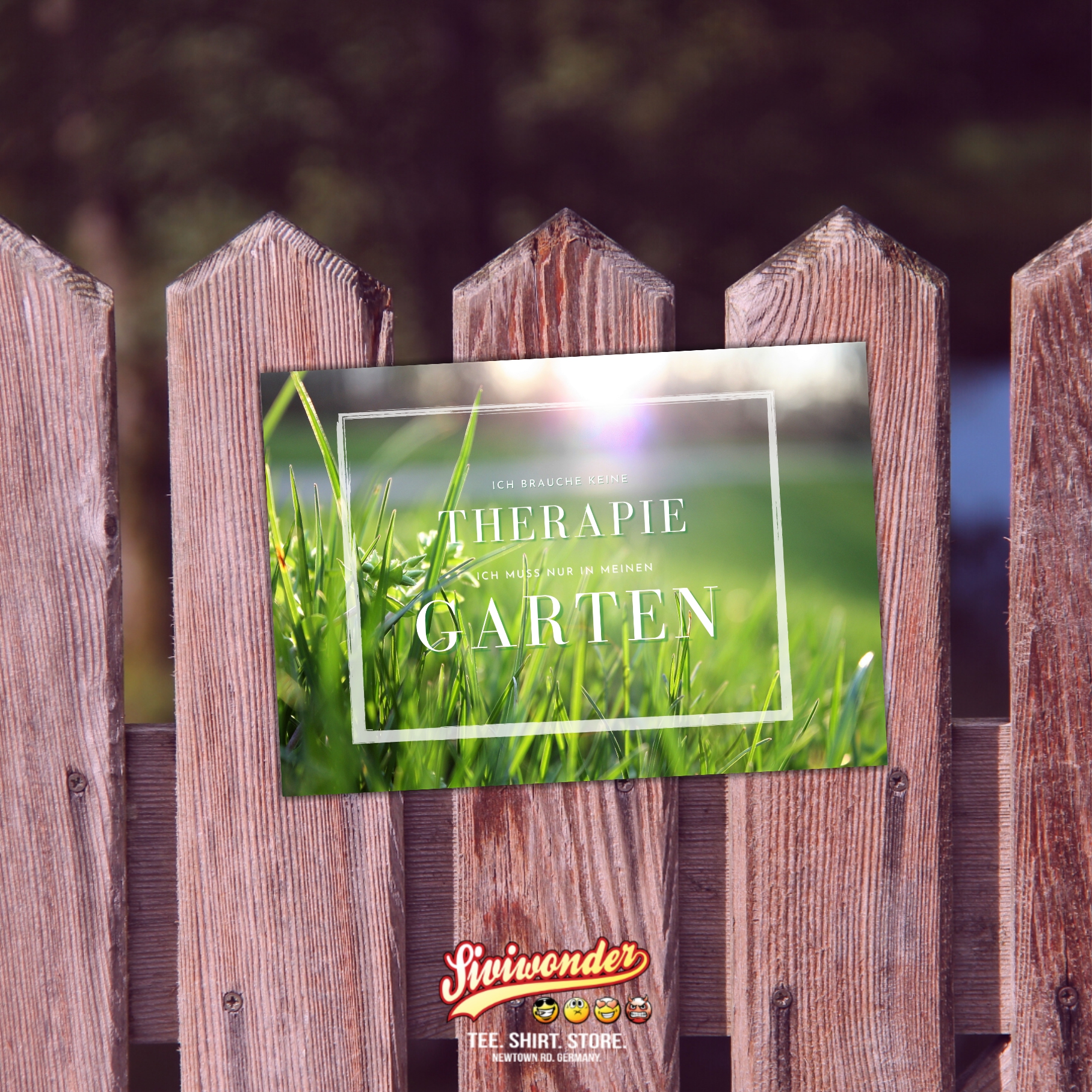 Garten Ich brauche keine Therapie, ich muss nur in meinen Garten Türschild Warnschild  Schild happy Design by Siviwonder