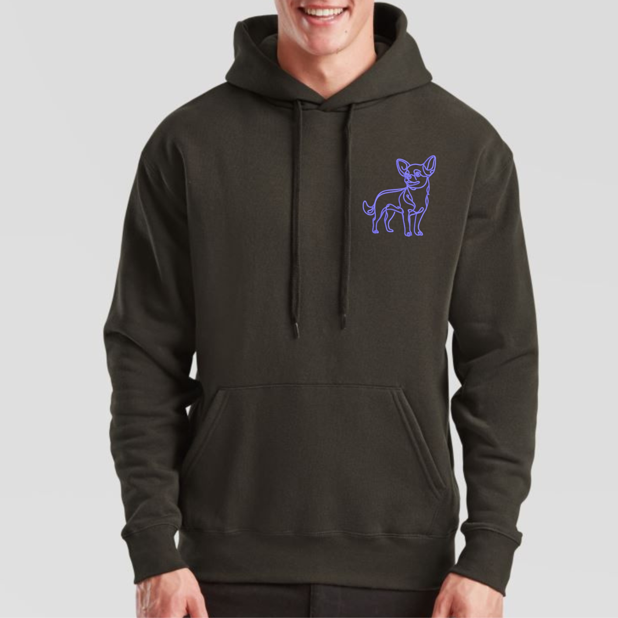 Hoodie Chihuahua Chi gestickt Hund wählbare Stickerei kuschelig Stickerei personalisiert