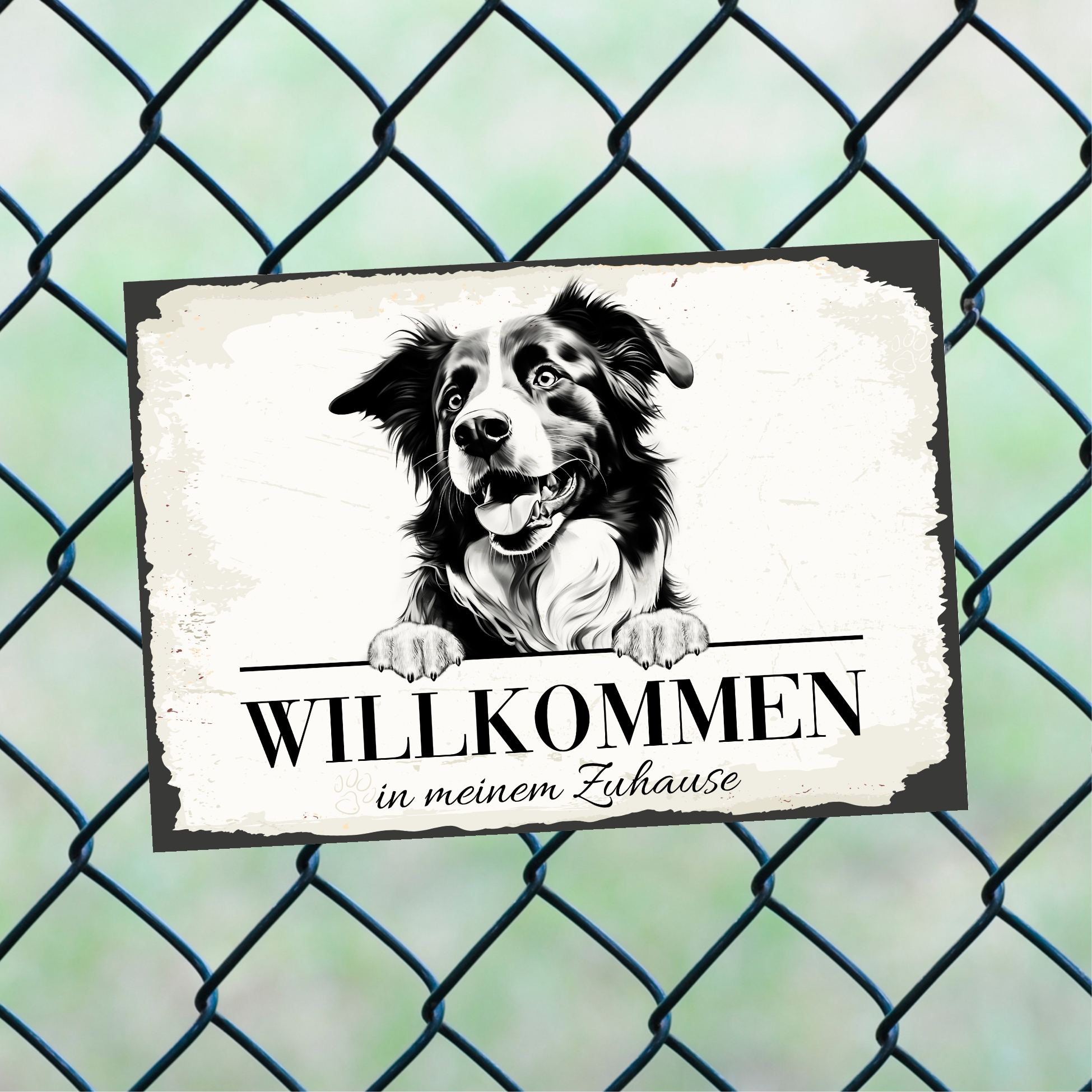 Hundeschild Willkommen Zuhause Border Collie Schild