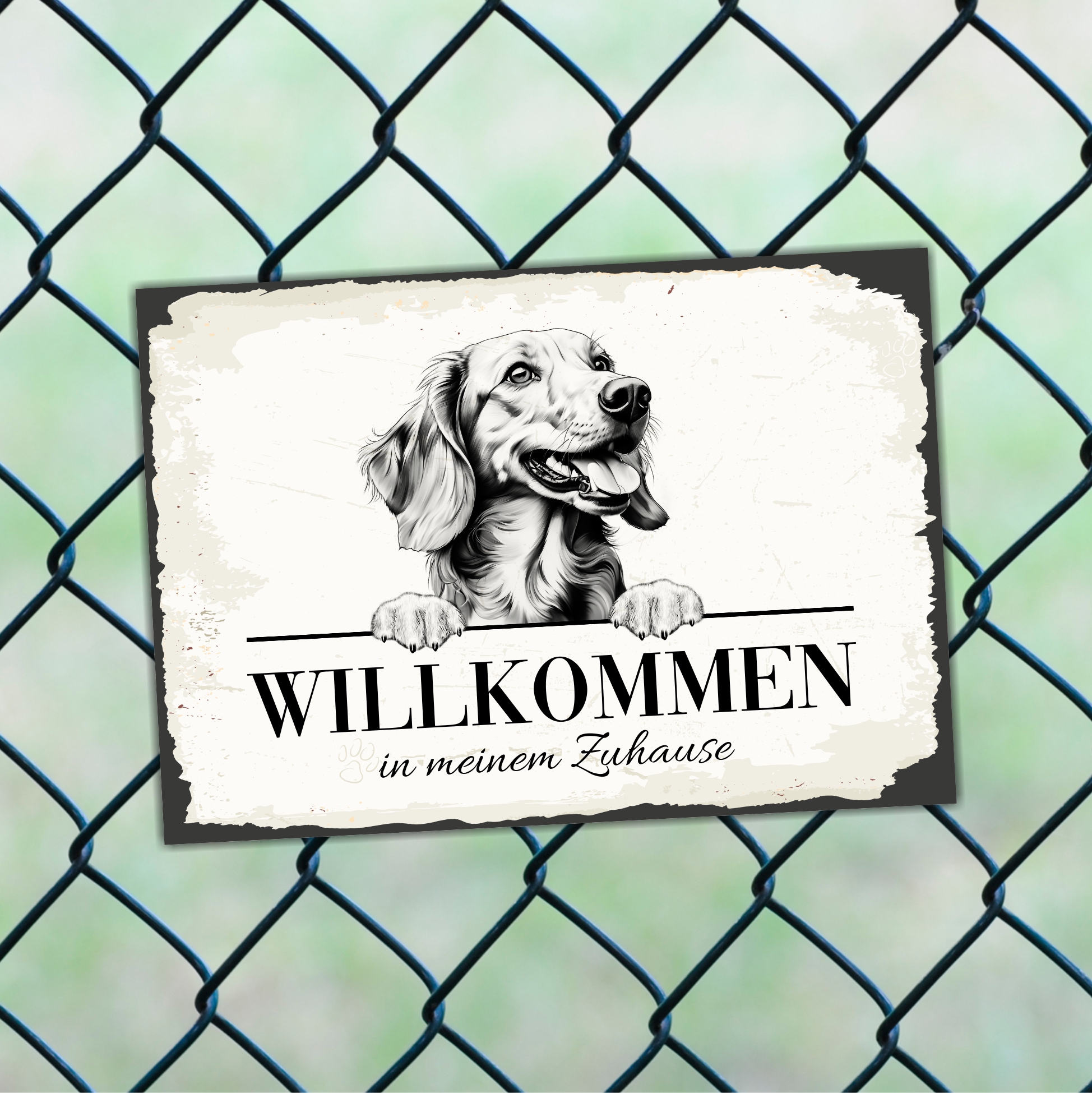 Hundeschild Willkommen Zuhause Dackel No.3 Dog Schild Spruch Türschild  Warnschild