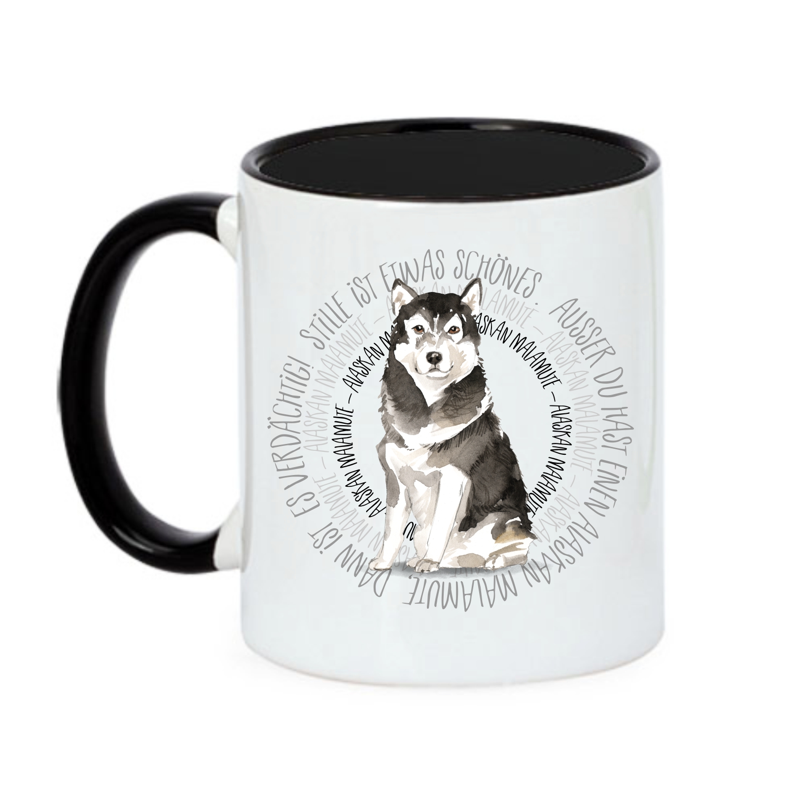 ALASKAN MALAMUTE TASSE CIRCLE WATERCOLOUR Motiv by SIVIWONDER