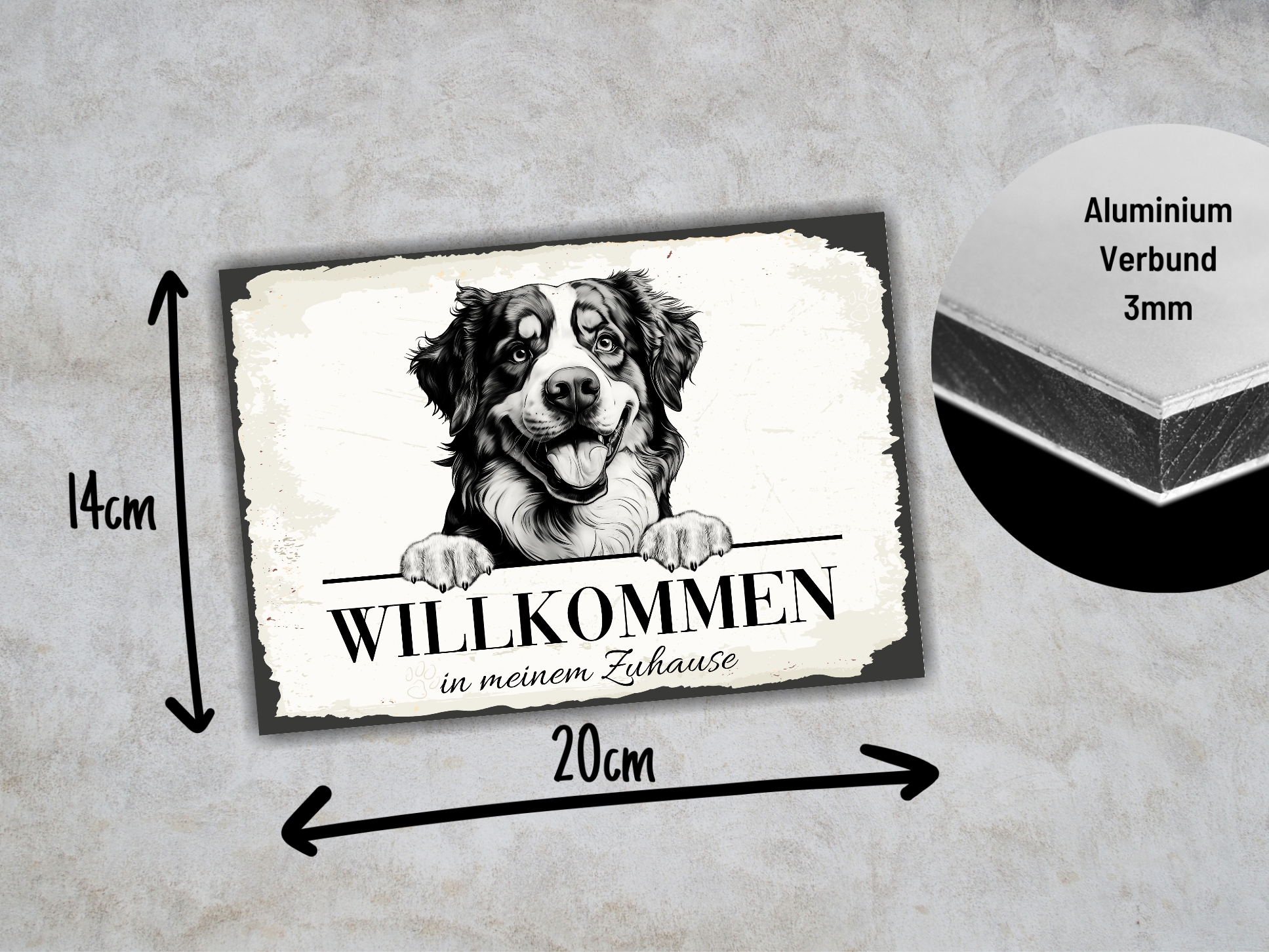 Hundeschild Willkommen Zuhause Berner Sennenhund Sennen Schild