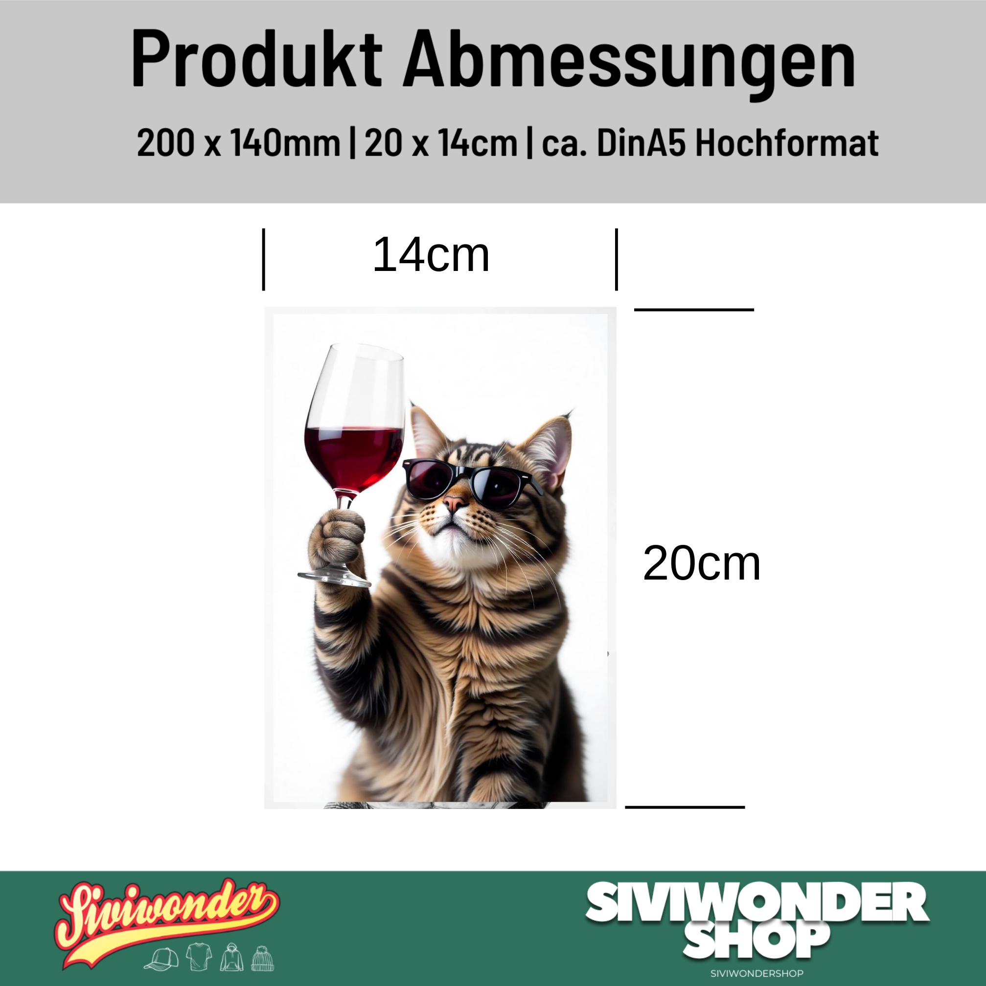 Schild Katze Artprint Wein Spruch Deko Wanddekor Geschenkidee Quotes Weinliebhaber Küche