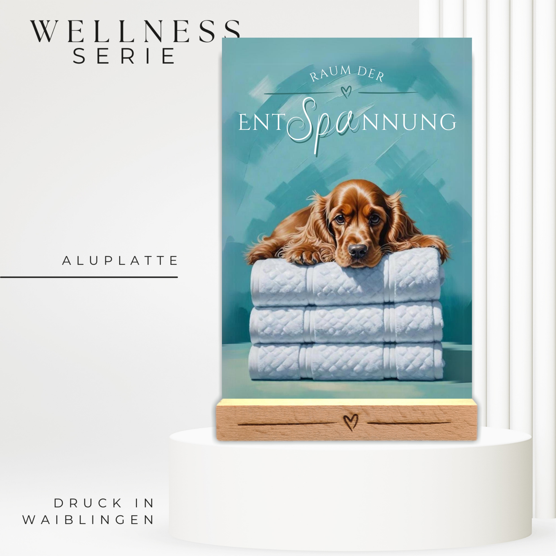 Hundeschild Deko Badezimmer Wellness Cocker Spaniel  Schild Spruch