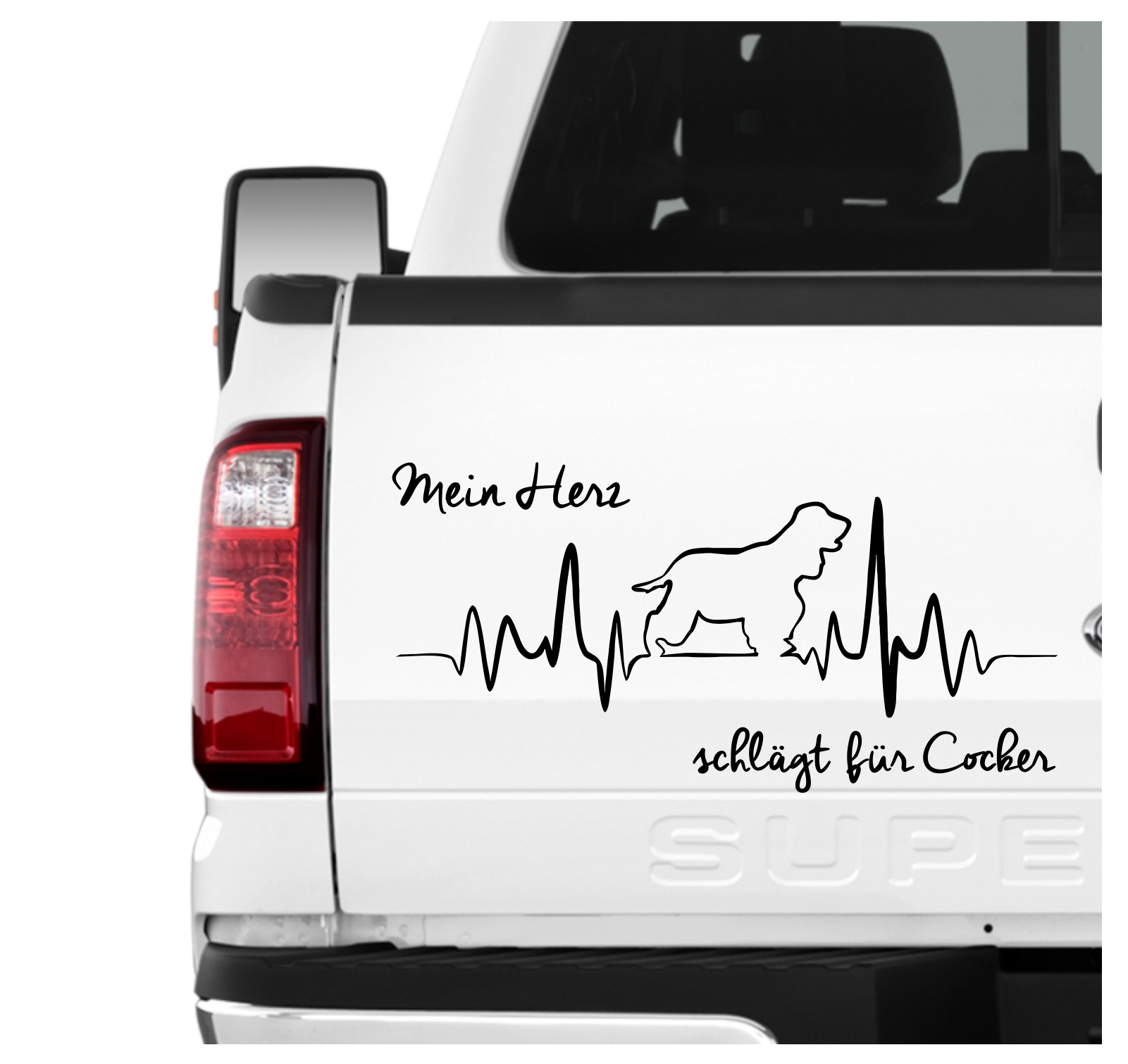 Cocker Spaniel Cockie Aufkleber Auto Herz Heartbeat Hundeaufkleber Hund Folie