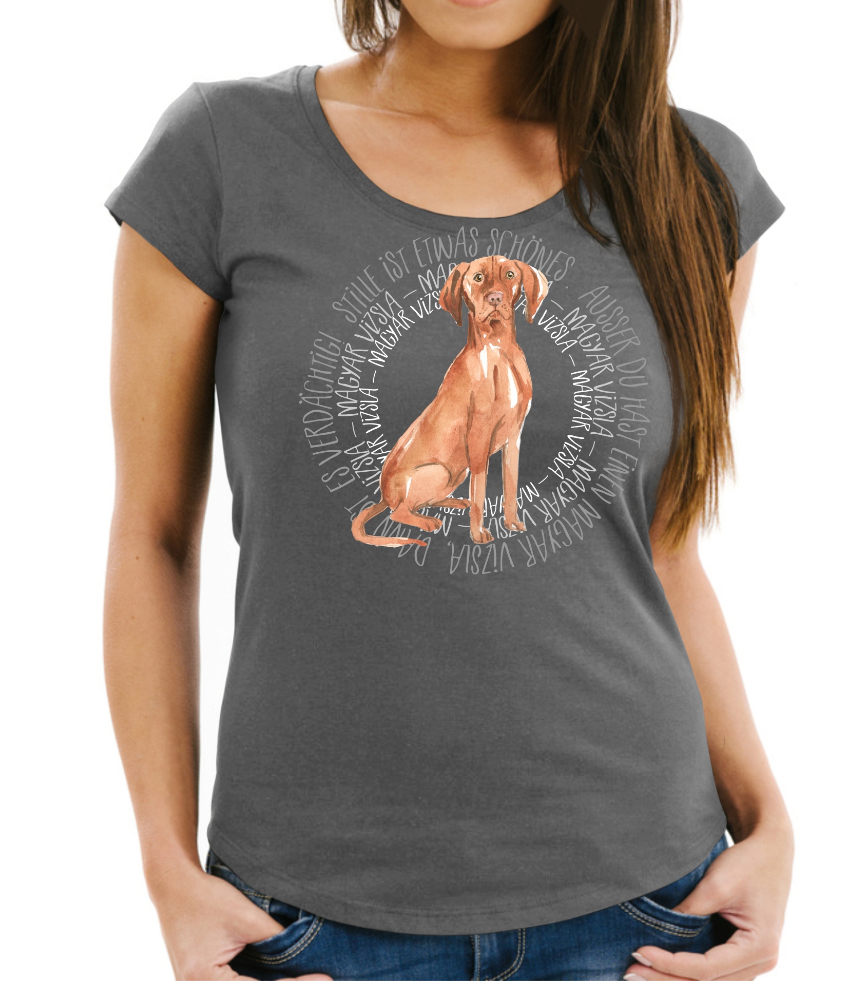 MAGYAR VIZSLA DAMEN T-SHIRT CIRCLE Watercolor by SIVIWONDER
