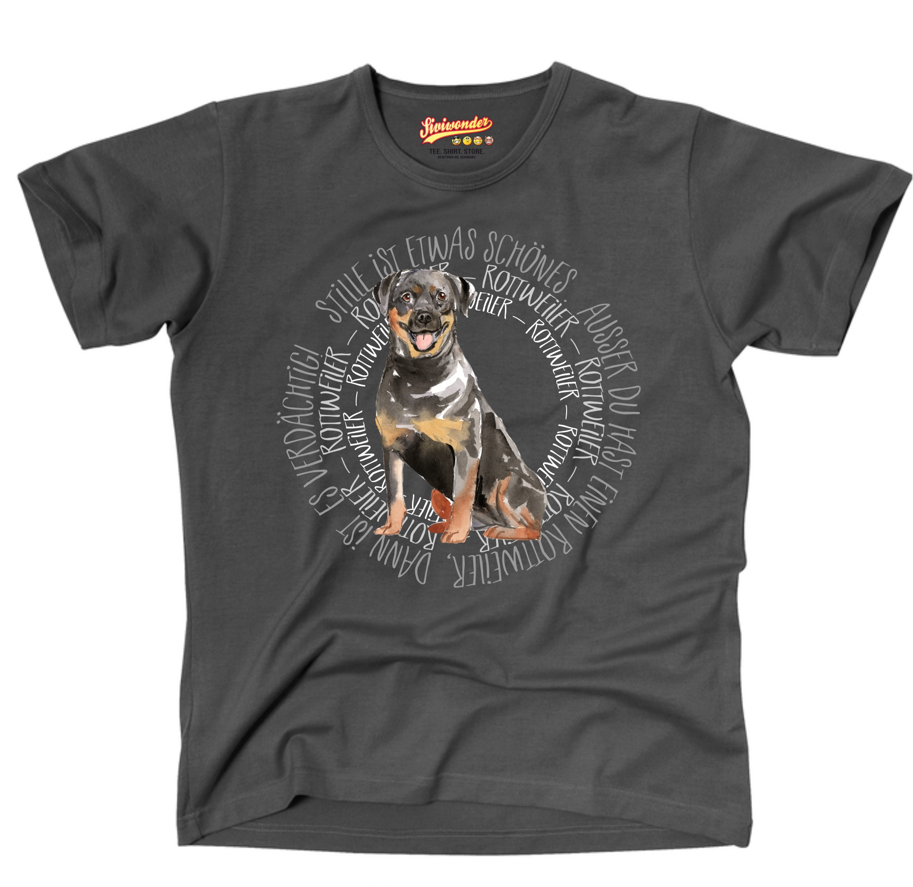 ROTTWEILER UNISEX T-SHIRT CIRCLE Watercolor by SIVIWONDER