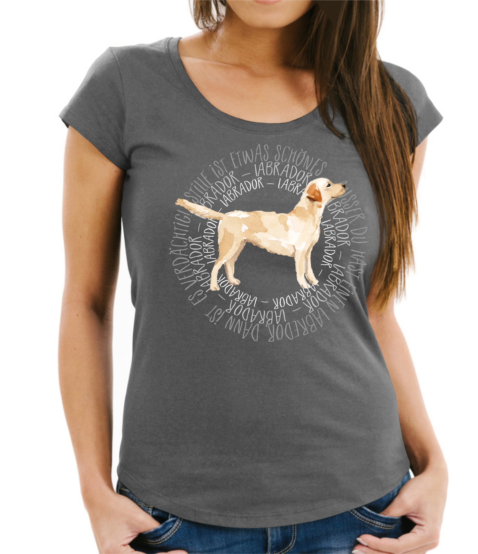 LABRADOR DAMEN T-SHIRT CIRCLE Watercolor by SIVIWONDER