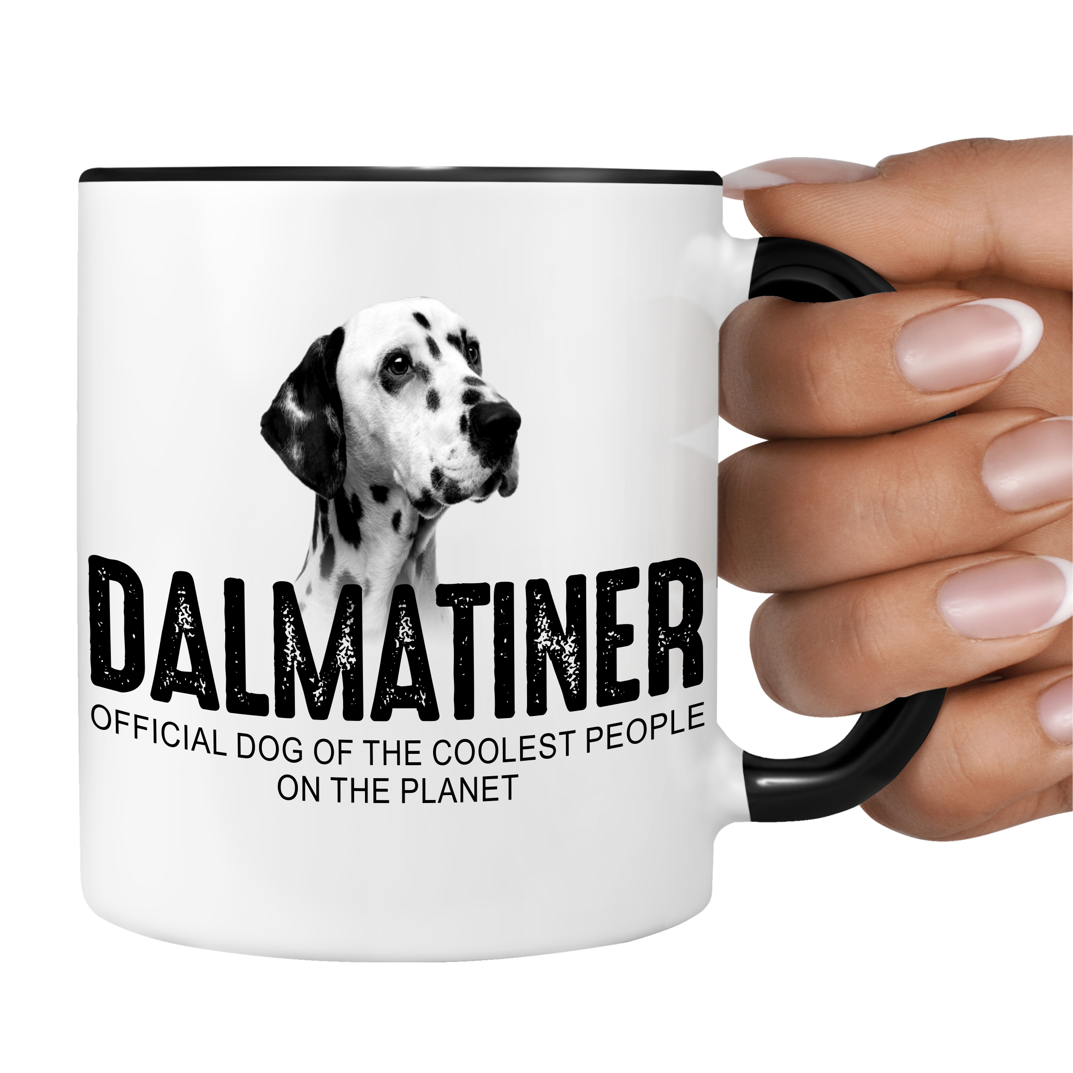 Dalmatiner Dal Dally Dalmatian Dalmatinac  Carriage Dog Spotted Coach Dog Firehouse Dog Plum Pudding Dog  Dog cool Leute lustig Dog Tasse Kaffeetasse Kaffeebecher happy Design by Siviwonder
