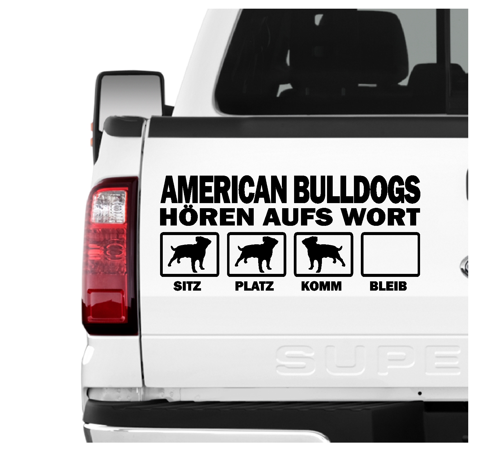 American Bulldog USA Amerikanische Bulldogge Old Country Bulldog Dog  Hört aufs Wort Hunde Aufkleber Sticker Autoaufkleber