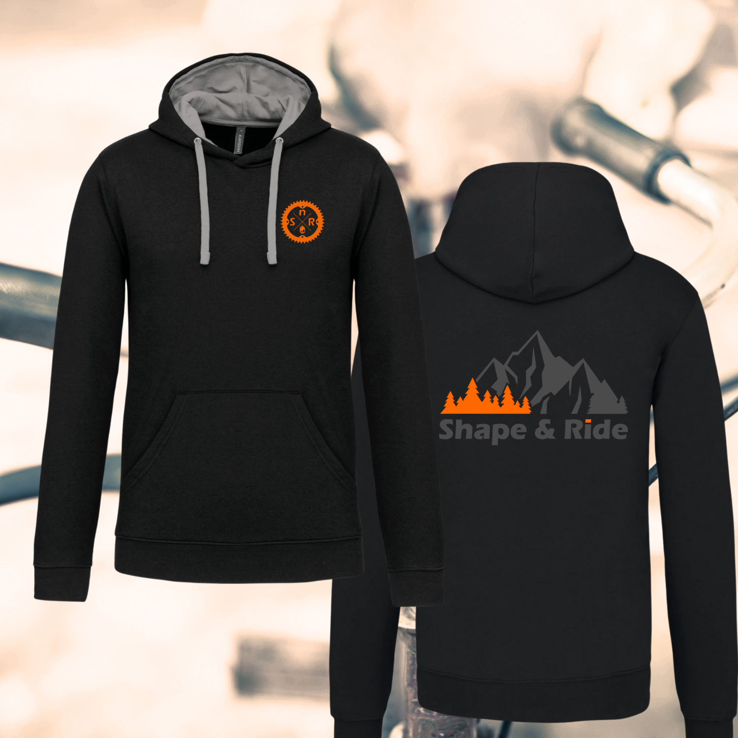 Shape and Ride Hoodie Kapuzenpullover Männer Unisex black No.2