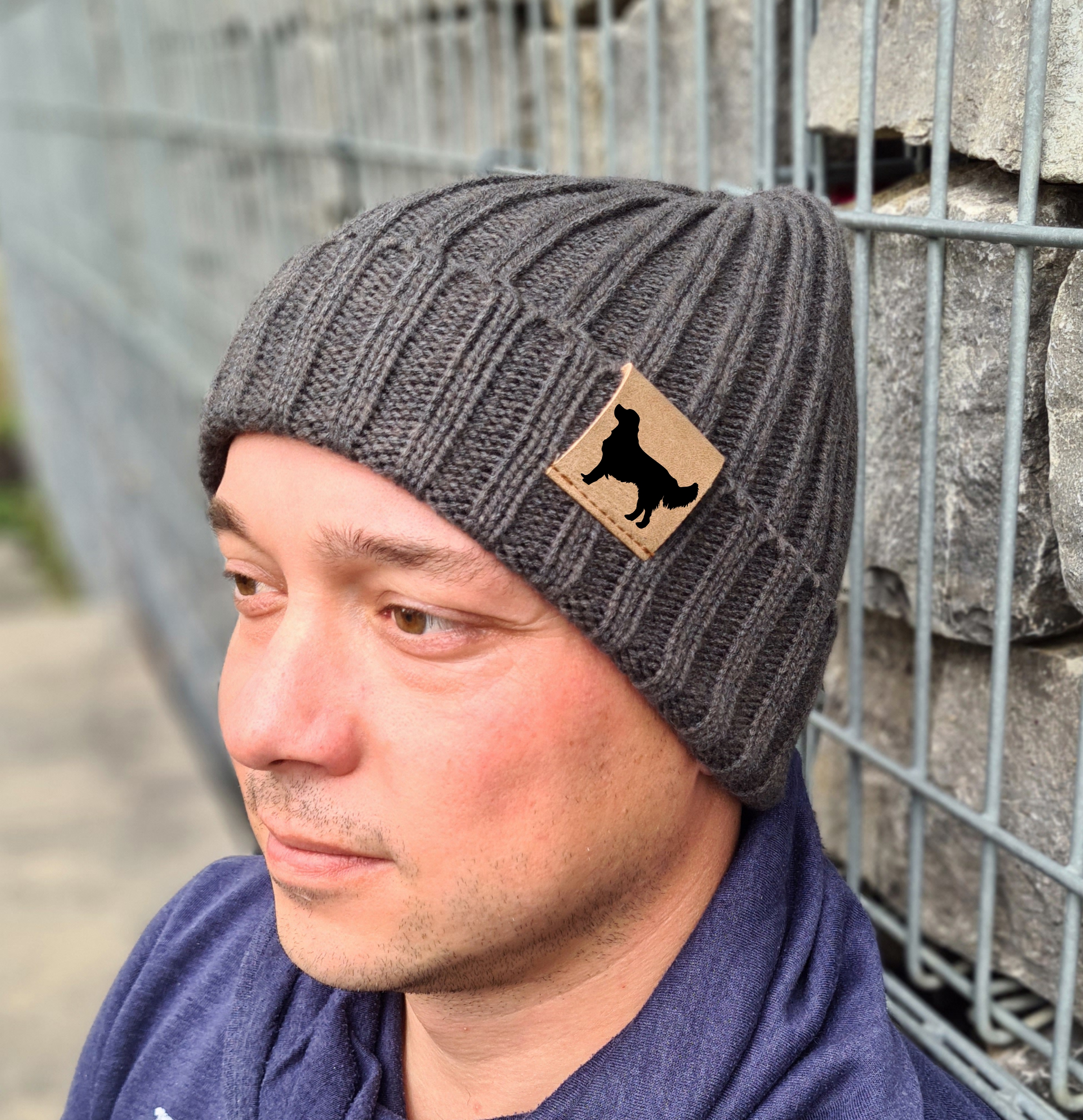 Strickmütze "Golden Retriever Goldie"  Beanie Mütze Urban Witzig Spruch Warm Winter Herbst Farben