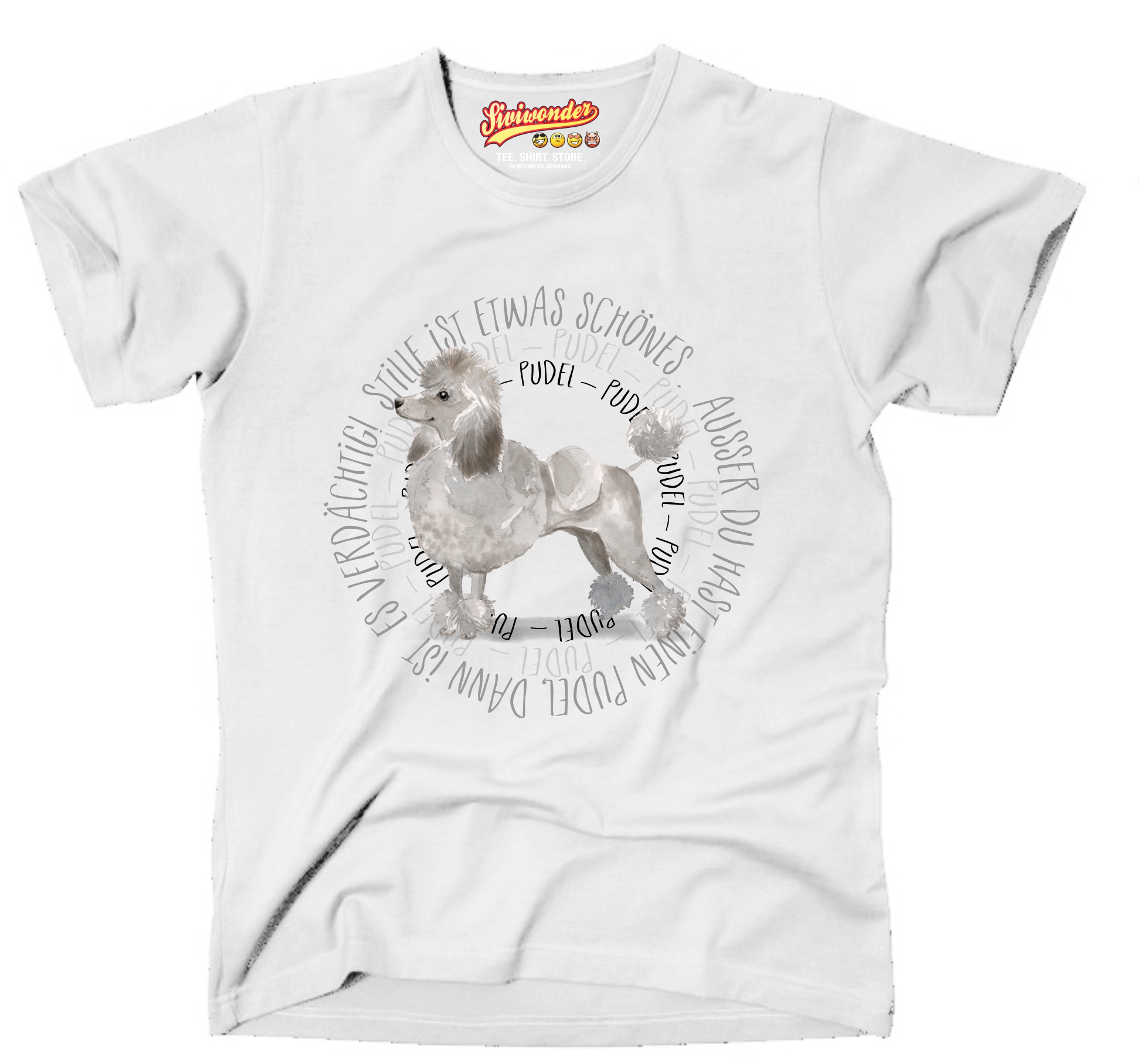 PUDEL UNISEX T-SHIRT CIRCLE Watercolor by SIVIWONDER