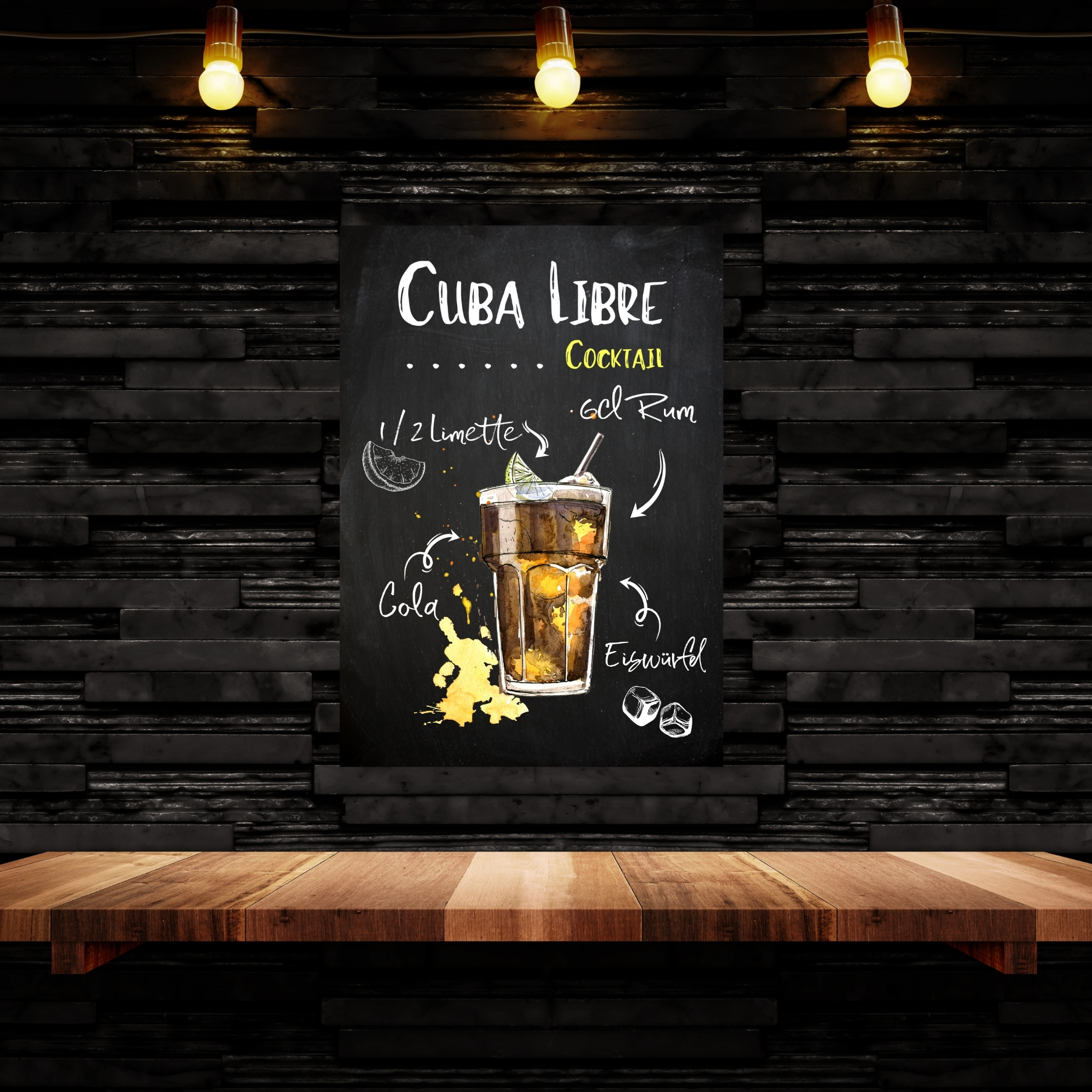 Cuba Libre Rezept Schild für deinen Partykeller Türschild Warnschild Privatgrundstück lustiges Spaß Schild  happy Design by Siviwonder