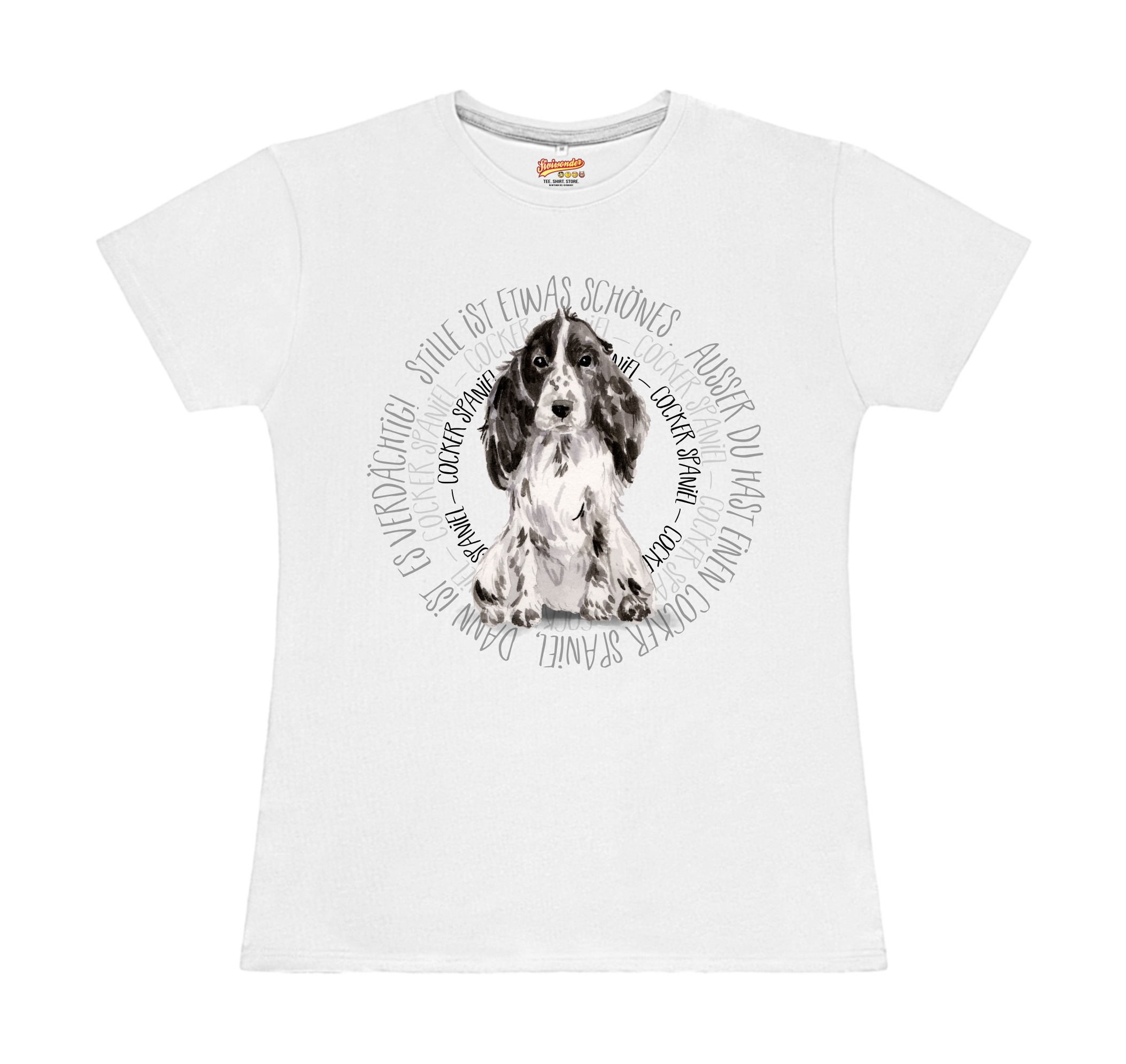 COCKER SPANIEL DAMEN T-SHIRT CIRCLE Watercolor by SIVIWONDER