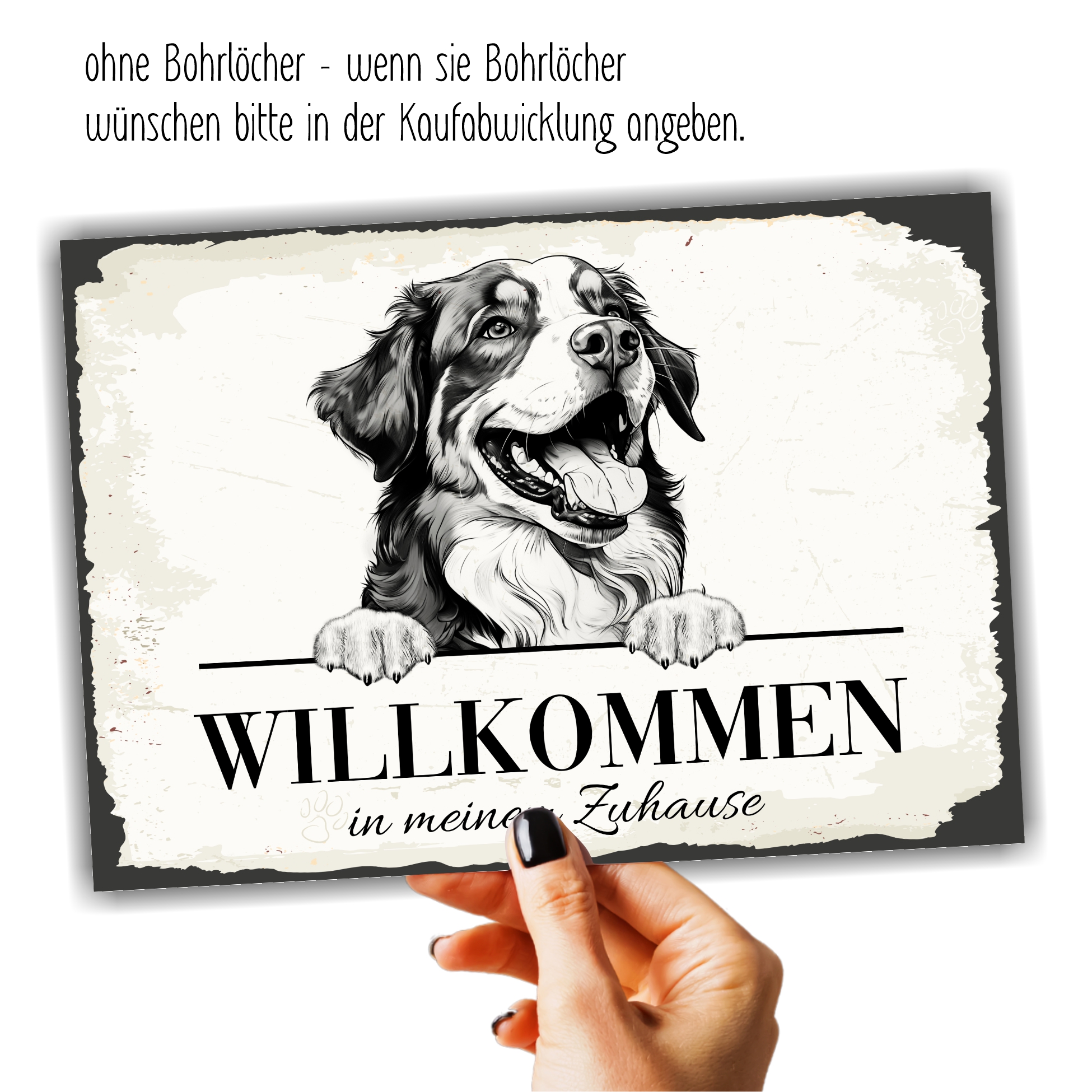 Hundeschild Willkommen Zuhause Berner Sennenhund Sennen Schild