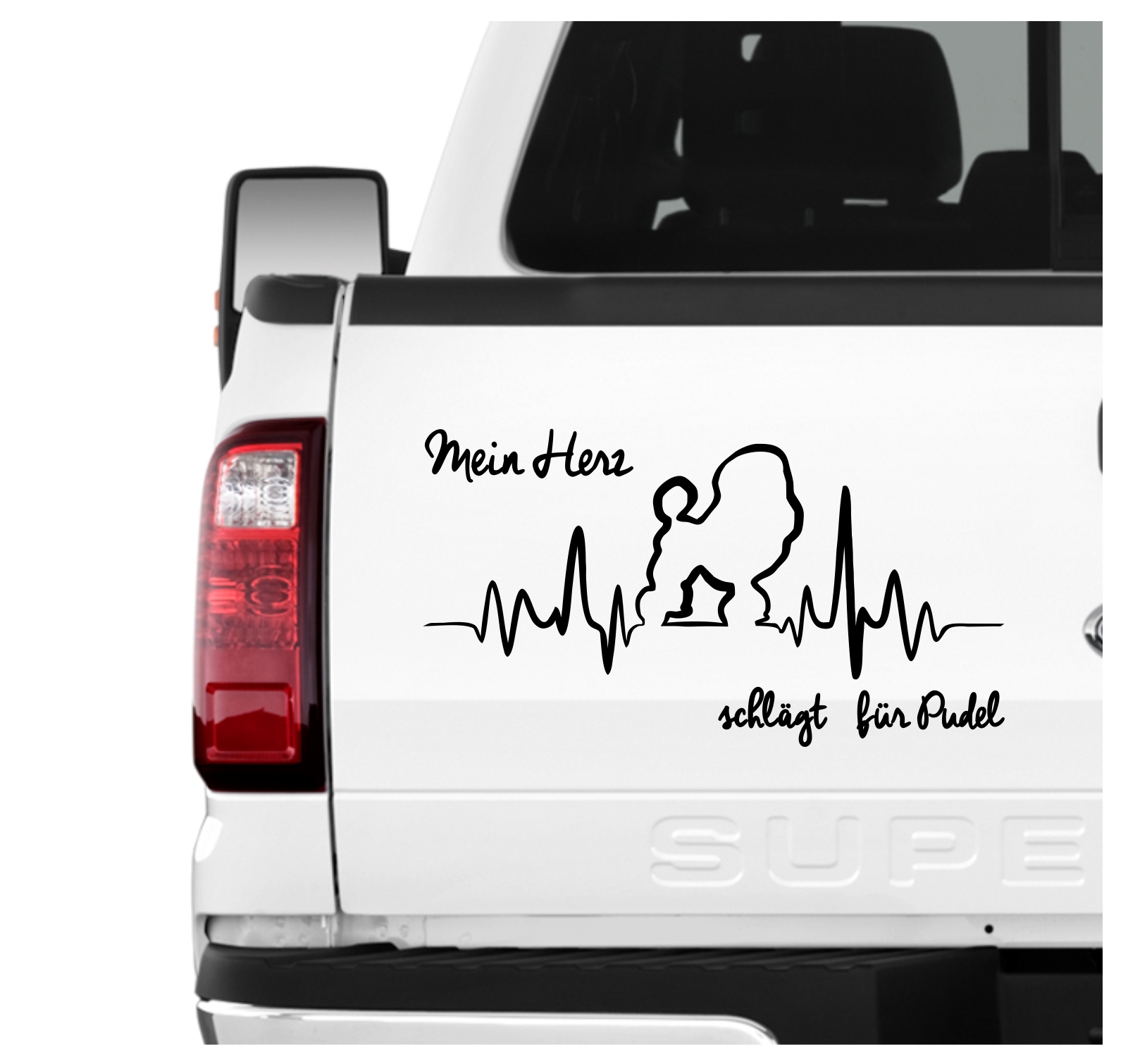 Pudel Pudle Poodle Caniche  Barbone Großpudel Zwergpudel Dog Hundeaufkleber Herz AUTOAUFKLEBER Aufkleber Hunde HEARTBEAT EKG by SIVIWONDER