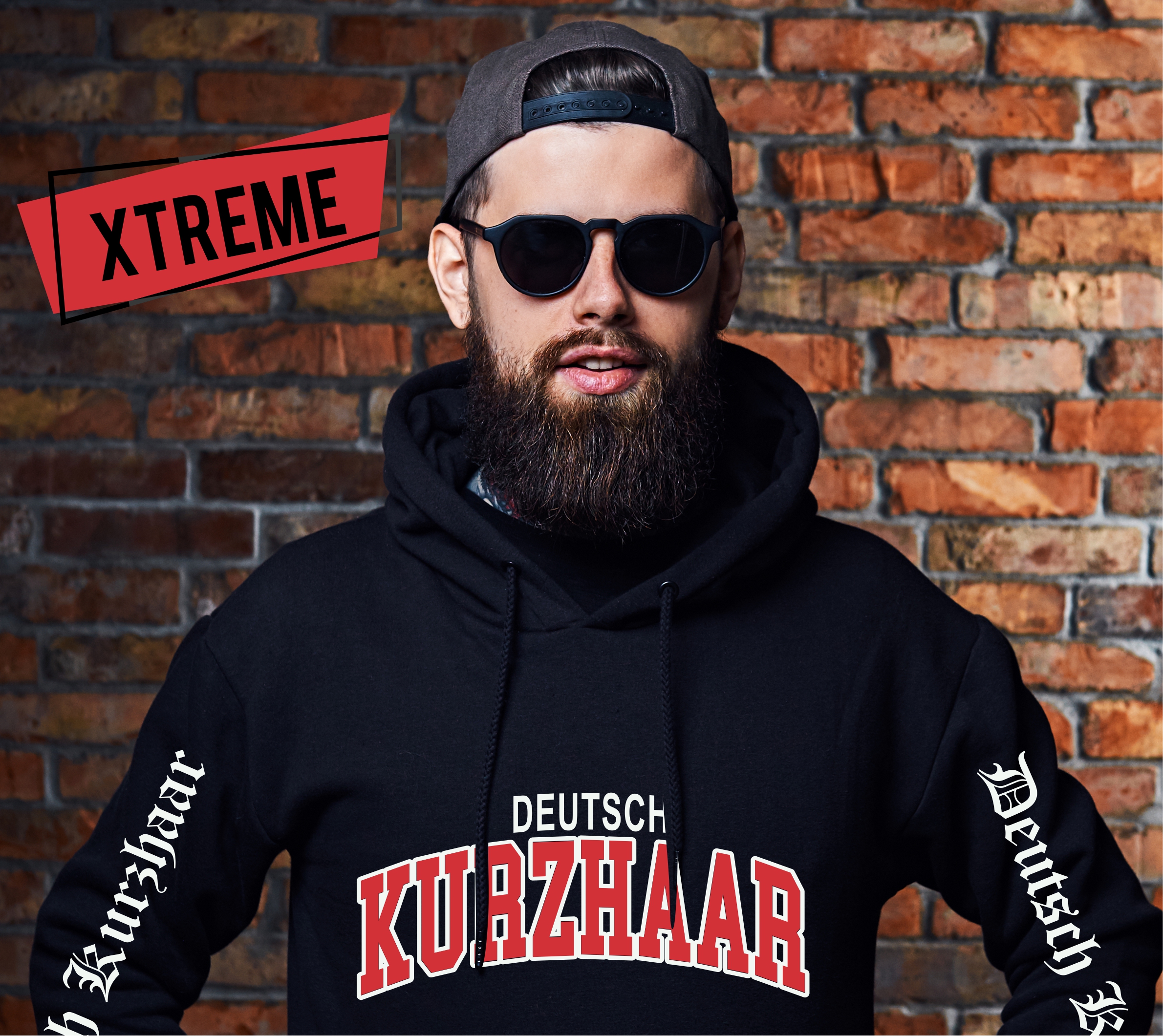 Deutsch Kurzhaar DK Deutscher kurzhaariger Vorstehhund German Shorthaired Pointer Jagdhund Dog Hoodie Unisex Sweatshirt Extreme Hundemotiv