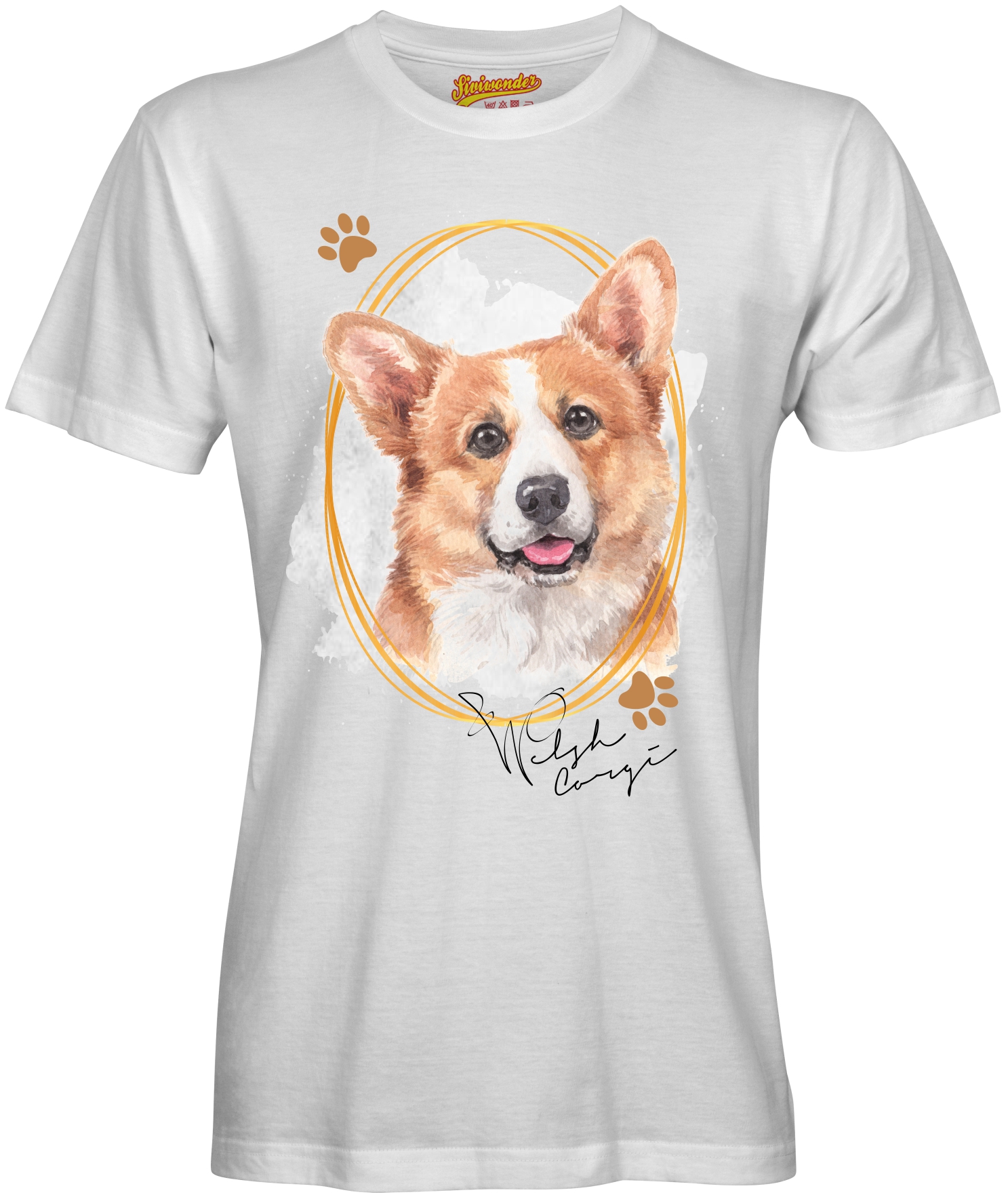 Unisex T-Shirt WELSH CORGI Signature Dogs by Siviwonder