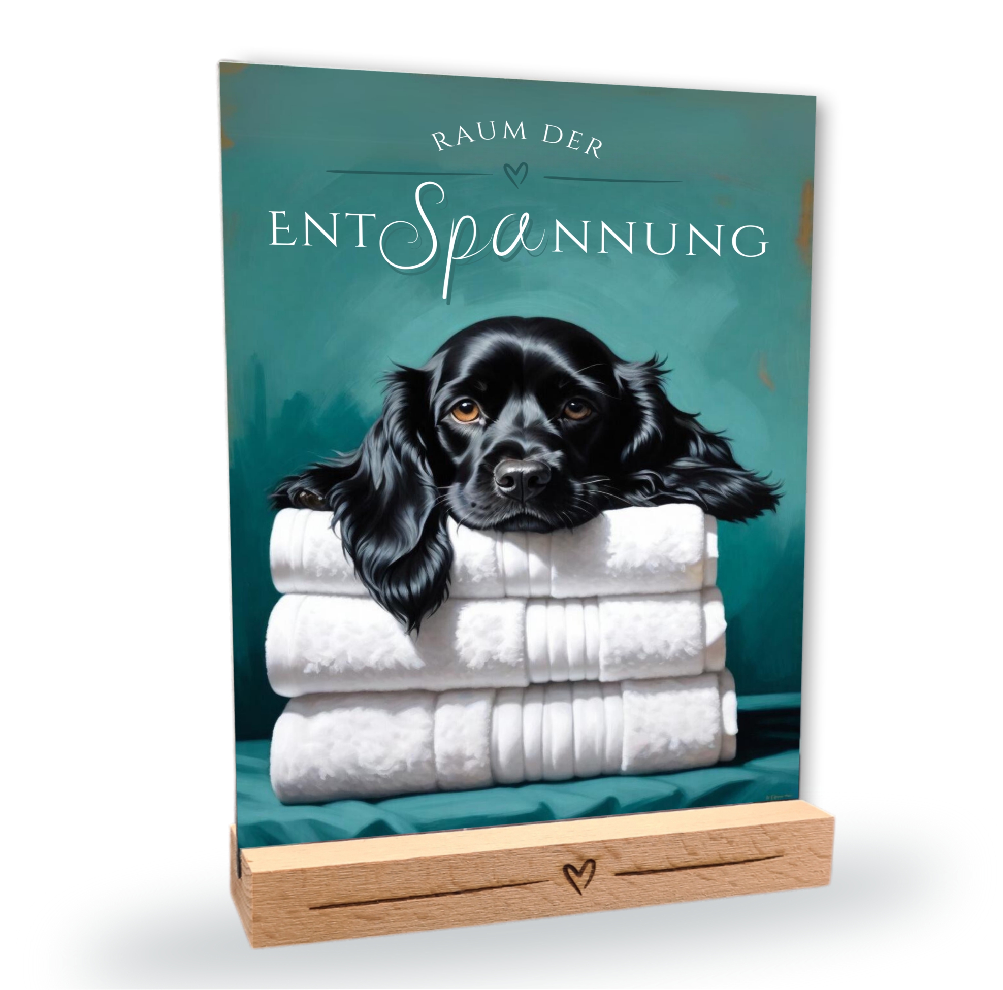 Hundeschild Deko Badezimmer Wellness Cocker Spaniel  Schild Spruch