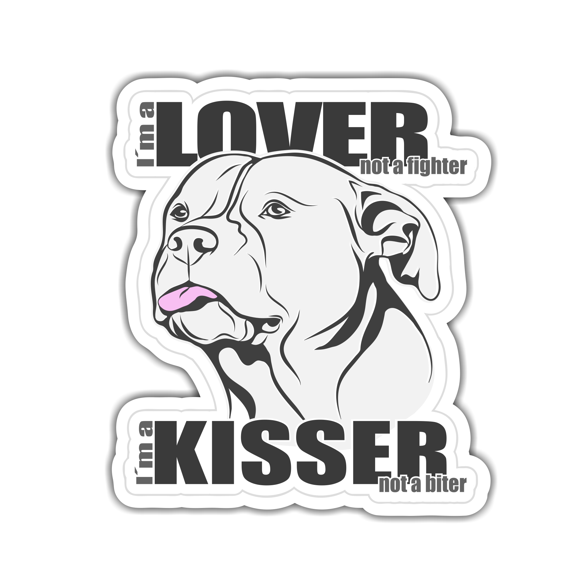 Aufkleber Sticker LOVER NO FIGHTER American Staffordshire