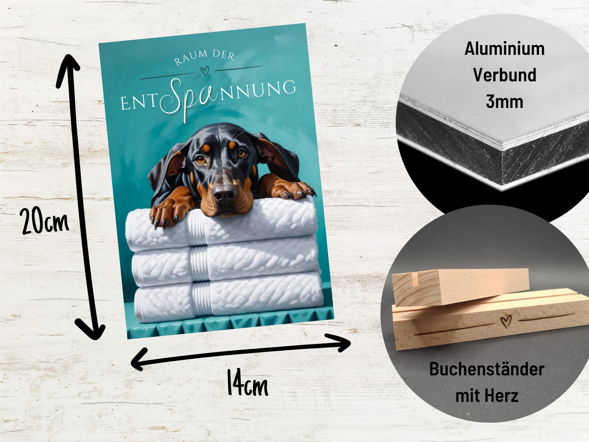 Hundeschild Deko Badezimmer Wellness  Dobermann Dobi Schild Spruch