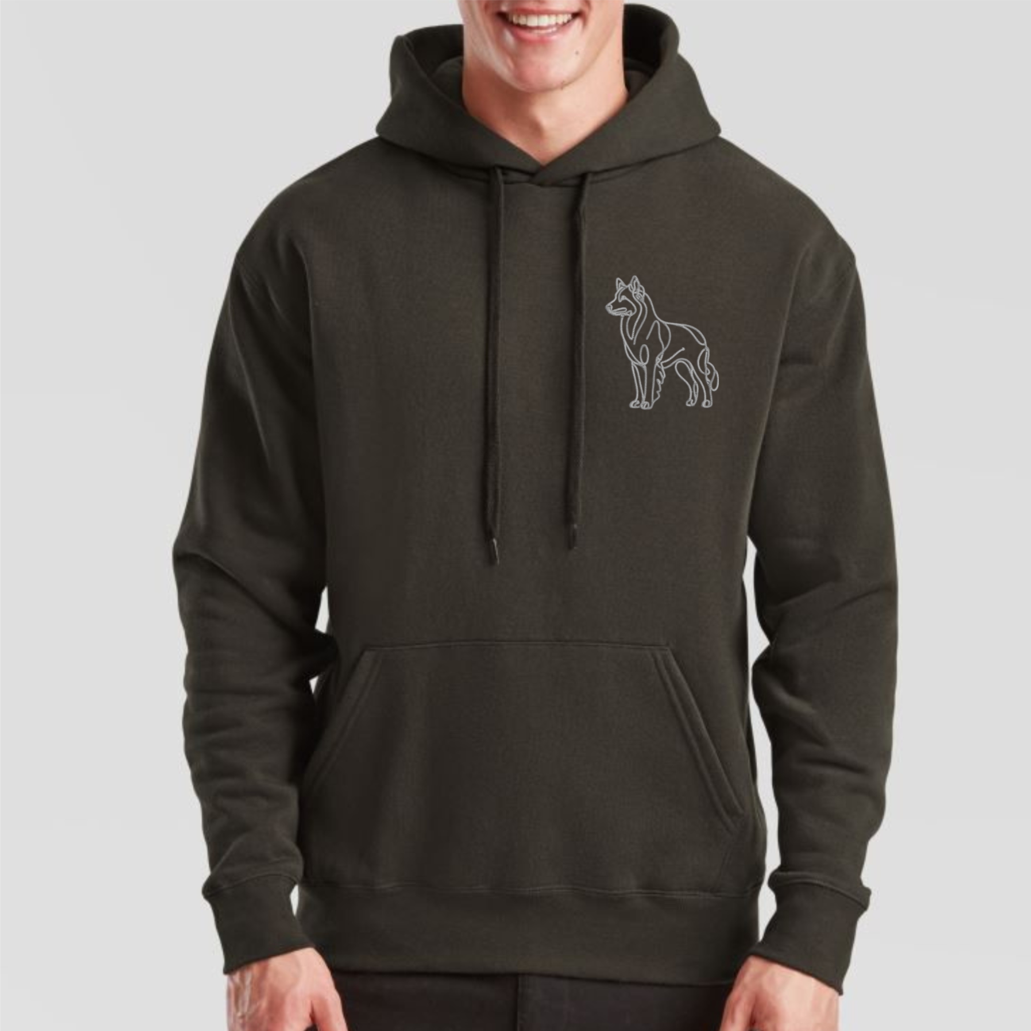 Hoodie Malinois Mali gestickt Hund wählbare Stickerei kuschelig Stickerei personalisiert Schäferhund
