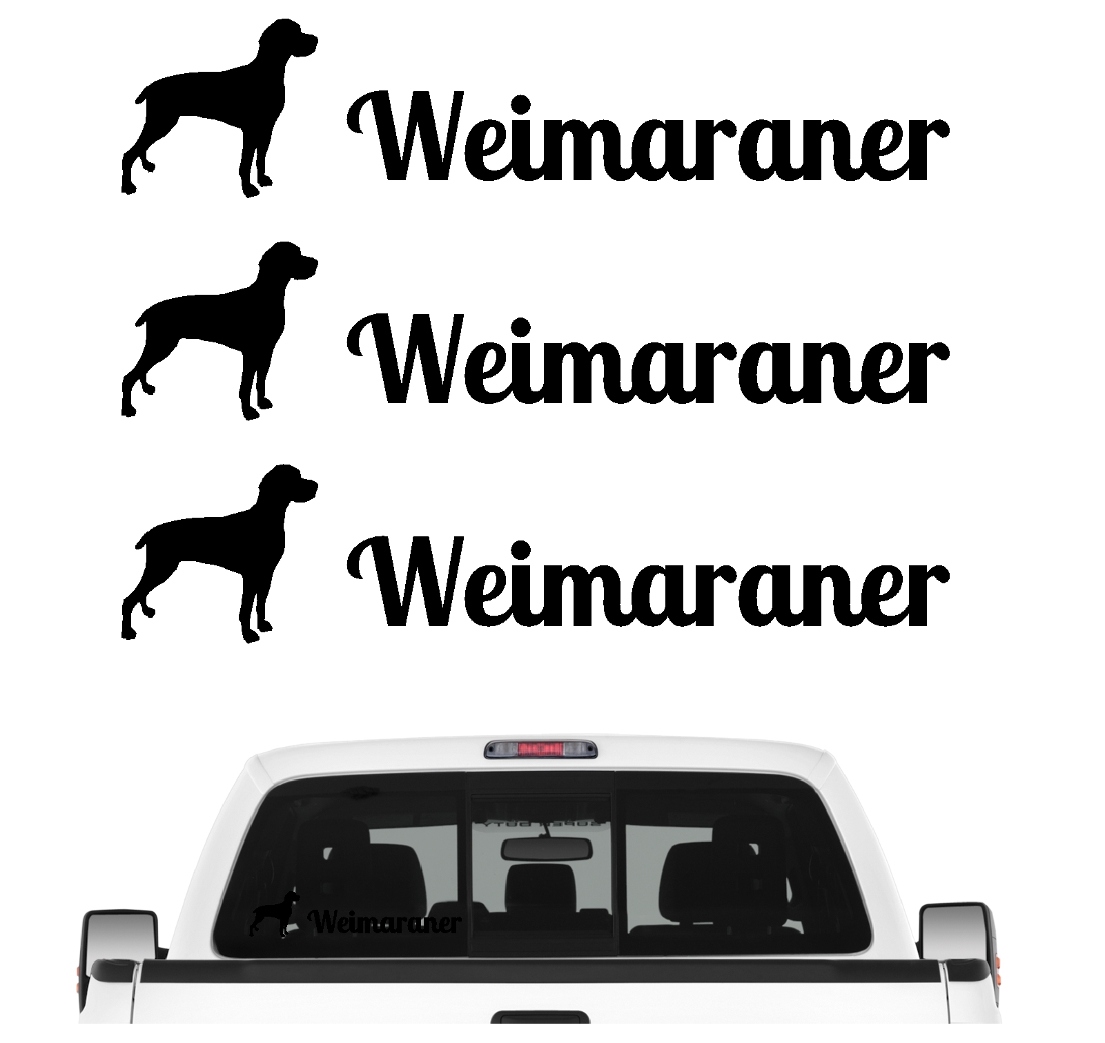 Weimaraner Weim Vorstehhund  Grey Ghost Dog 3er Set  AUTOAUFKLEBER Aufkleber Hunde Hundemotiv by SIVIWONDER