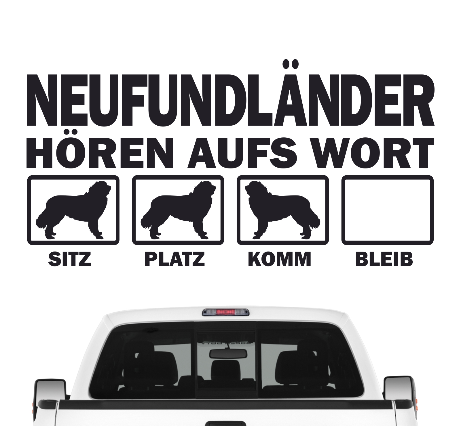 Neufundländer Neufi Newf  Newfie The Gentle Giant Hört aufs Wort Hunde Aufkleber Sticker Autoaufkleber Wandtattoo Tattoo
