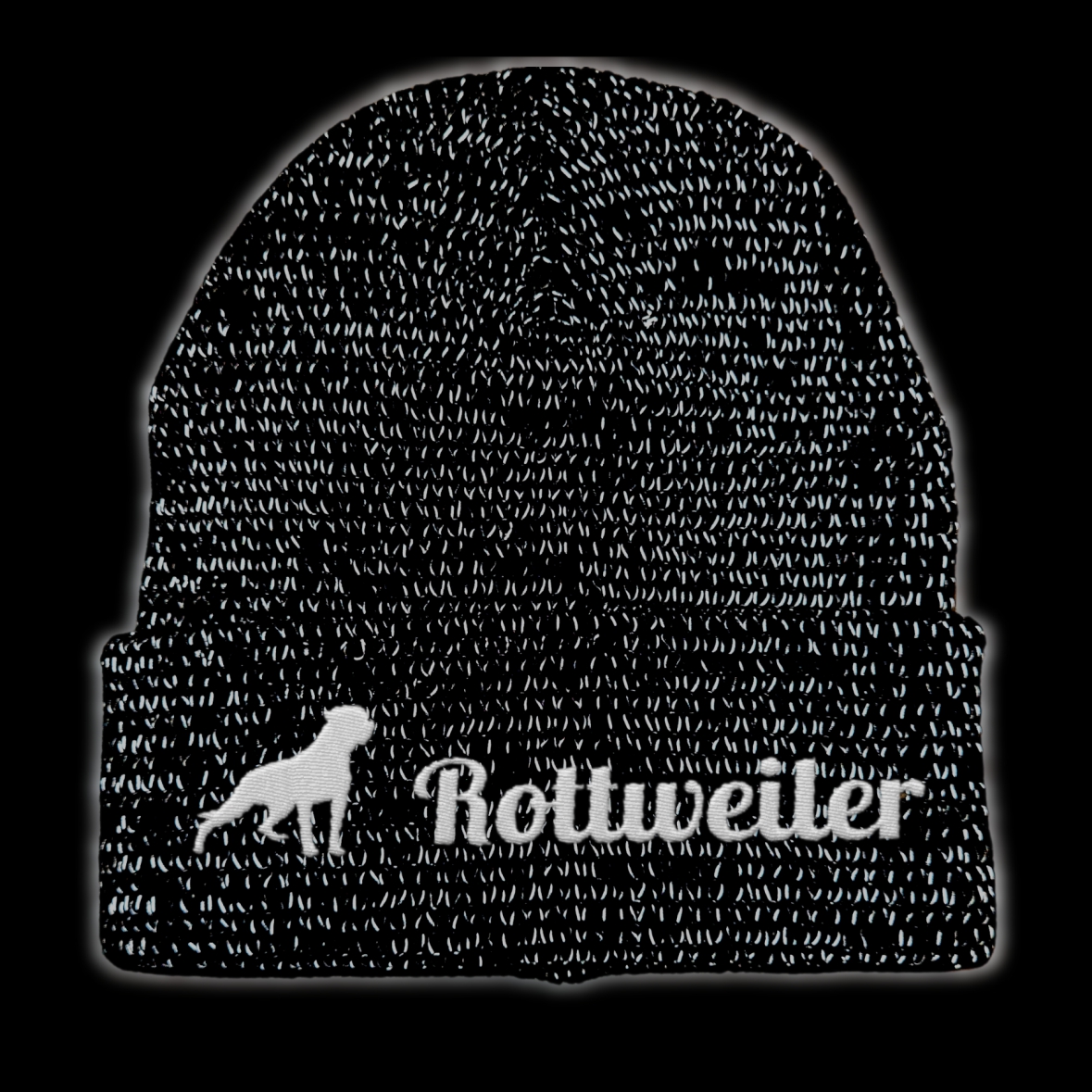 Rottweiler reflektierende Mütze Stickerei Hund Winter Strickmütze reflex Beanie warm