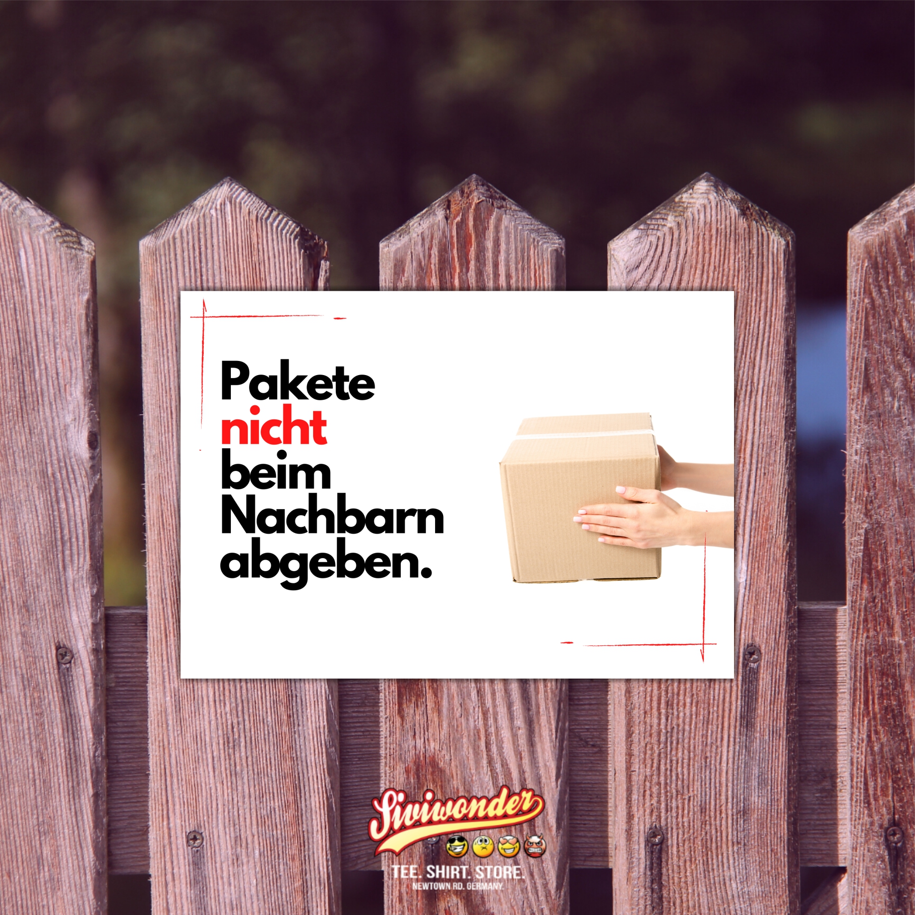 Pakete nicht beim Nachbarn abgeben Schild  Versand - Abstellgenehmigung - Ablageort - GarageSpruch Türschild Warnschild Metallschild