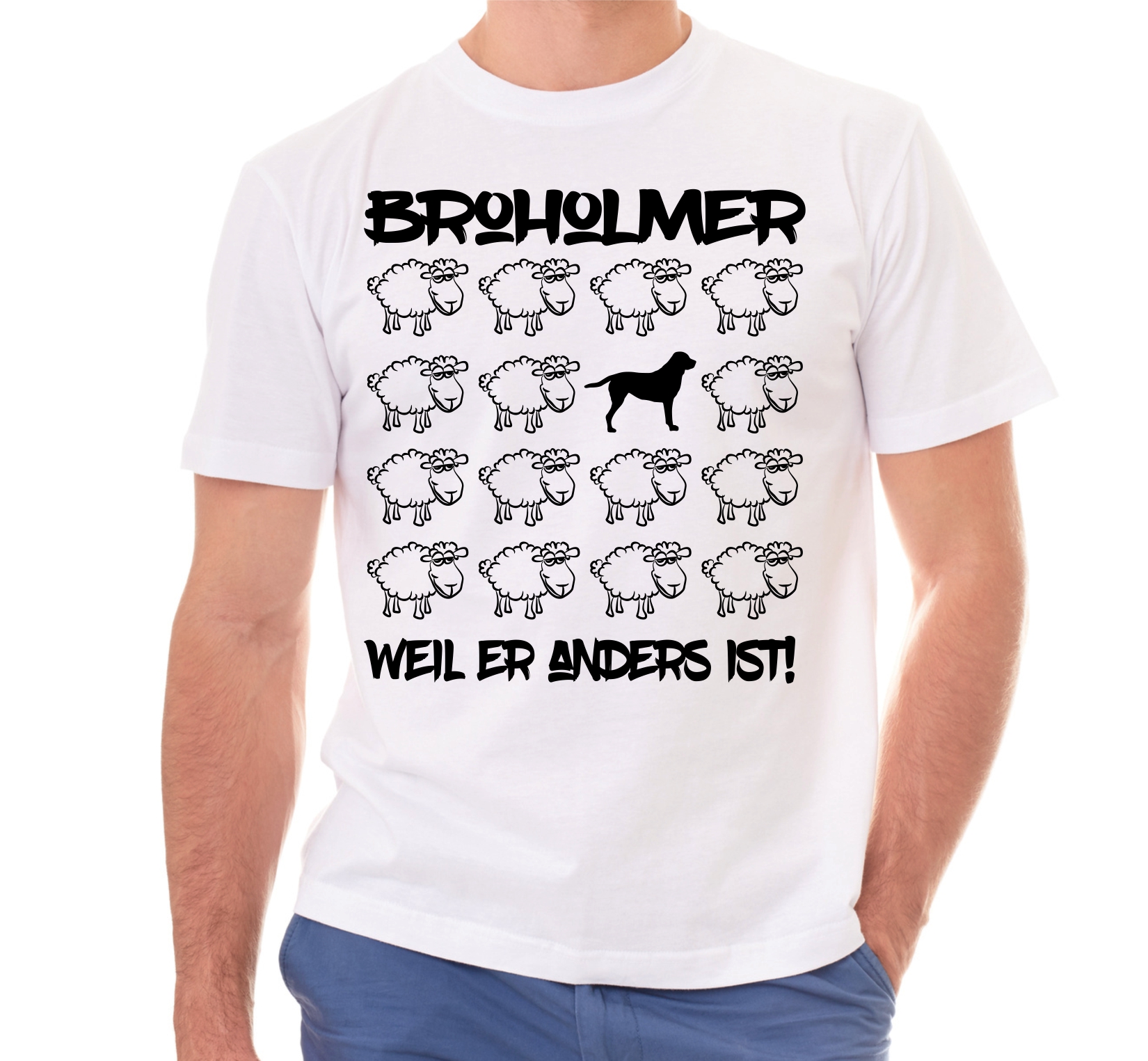 BROHOLMER UNISEX T-SHIRT BLACK SHEEP by SIVIWONDER