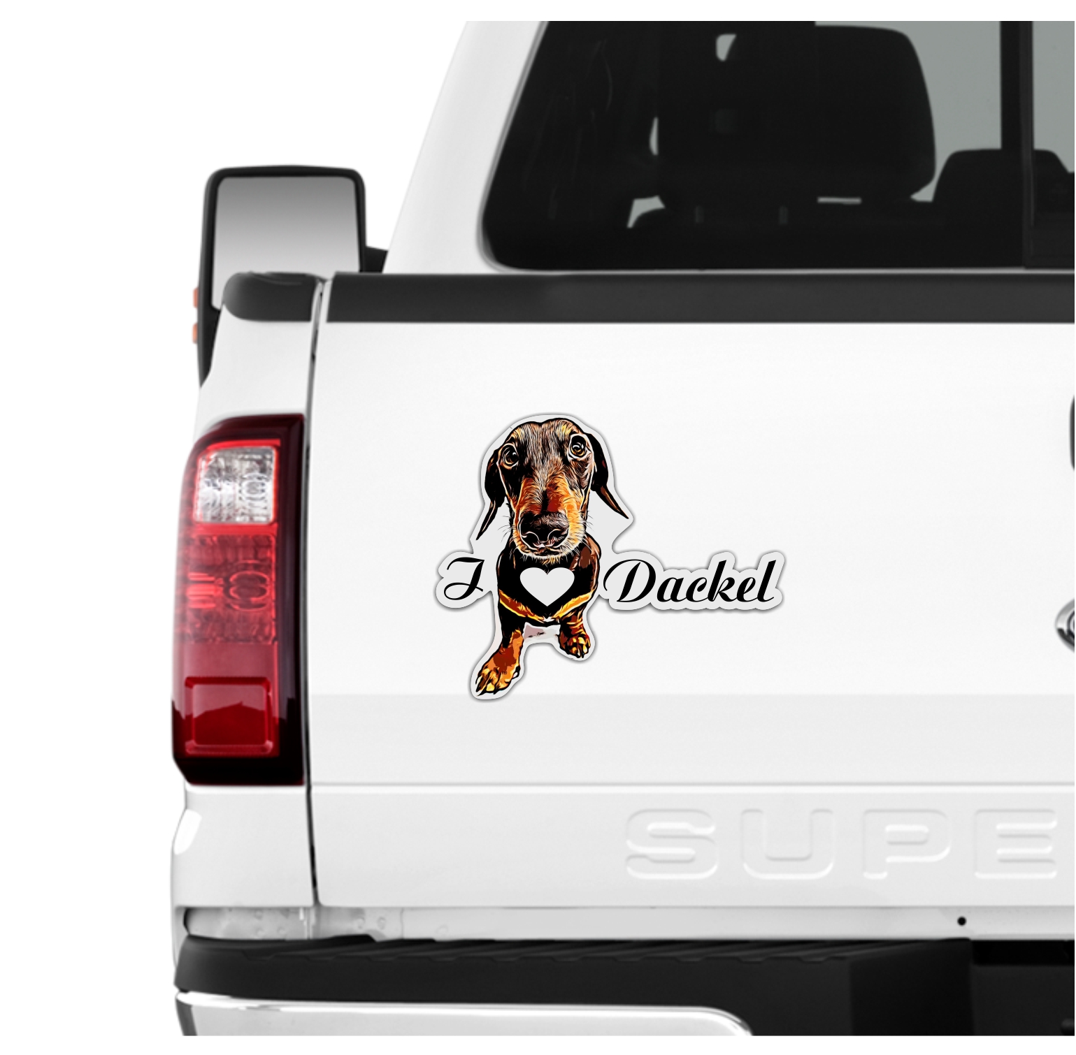 Siviwonder Dackel Teckel Hundeaufkleber - I Love Dackel Liebe Auto Aufkleber autoaufkleber Hund Foli