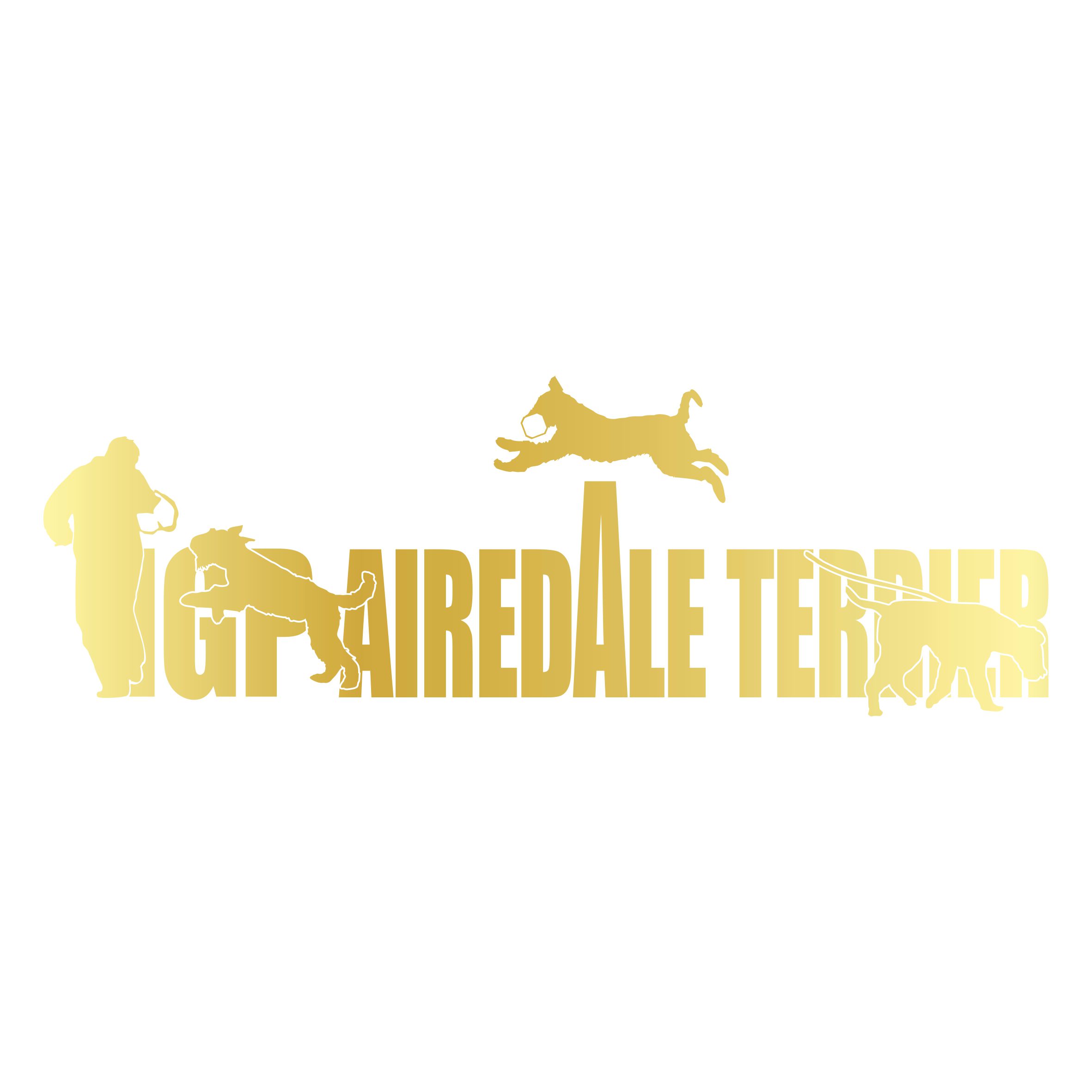 AIREDALE TERRIER AUTOAUFKLEBER IGP Schrift by SIVIWONDER IPO