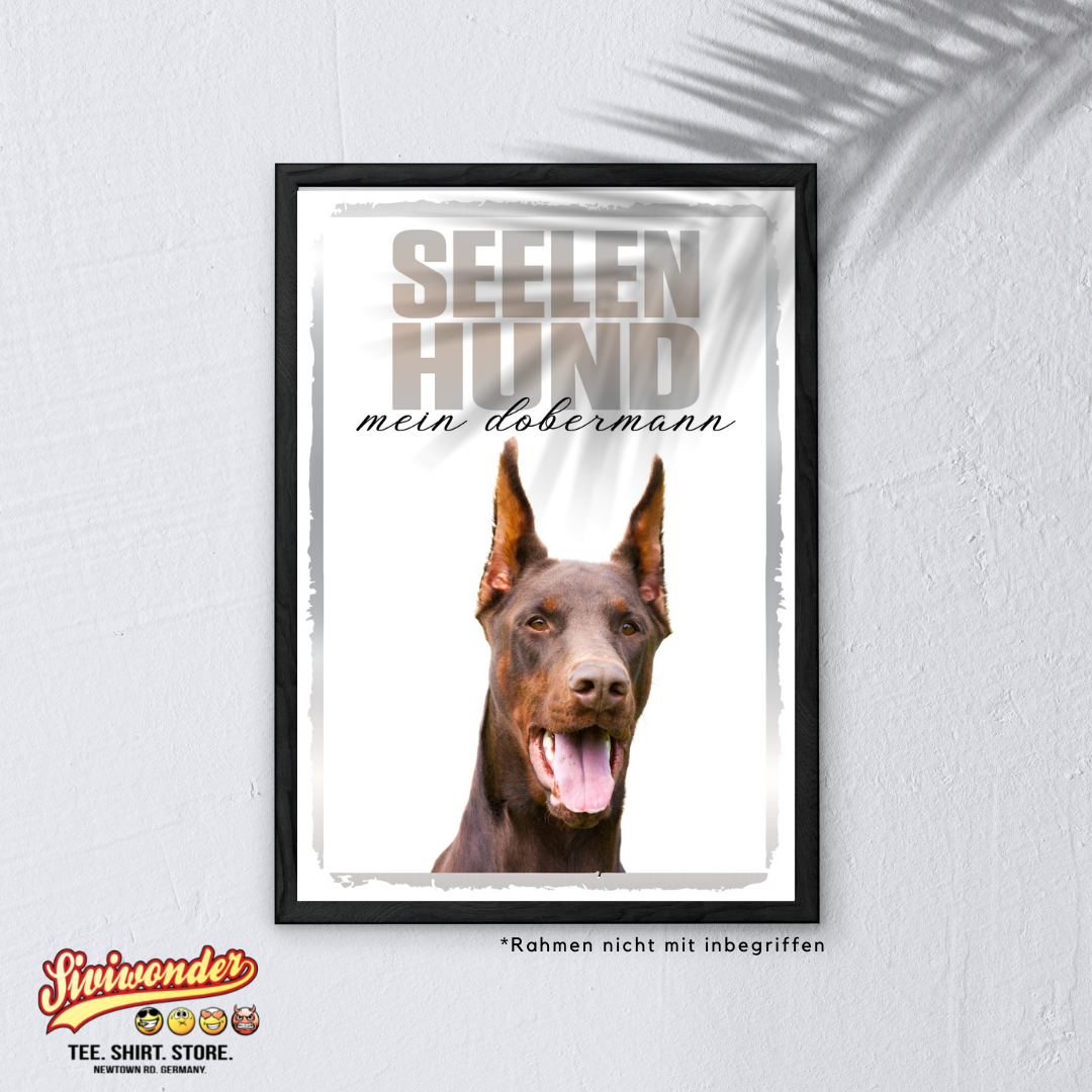 Dobermann Kupiert Seelenhund Dog Schild Spruch Türschild Hundeschild Warnschild Soulmate