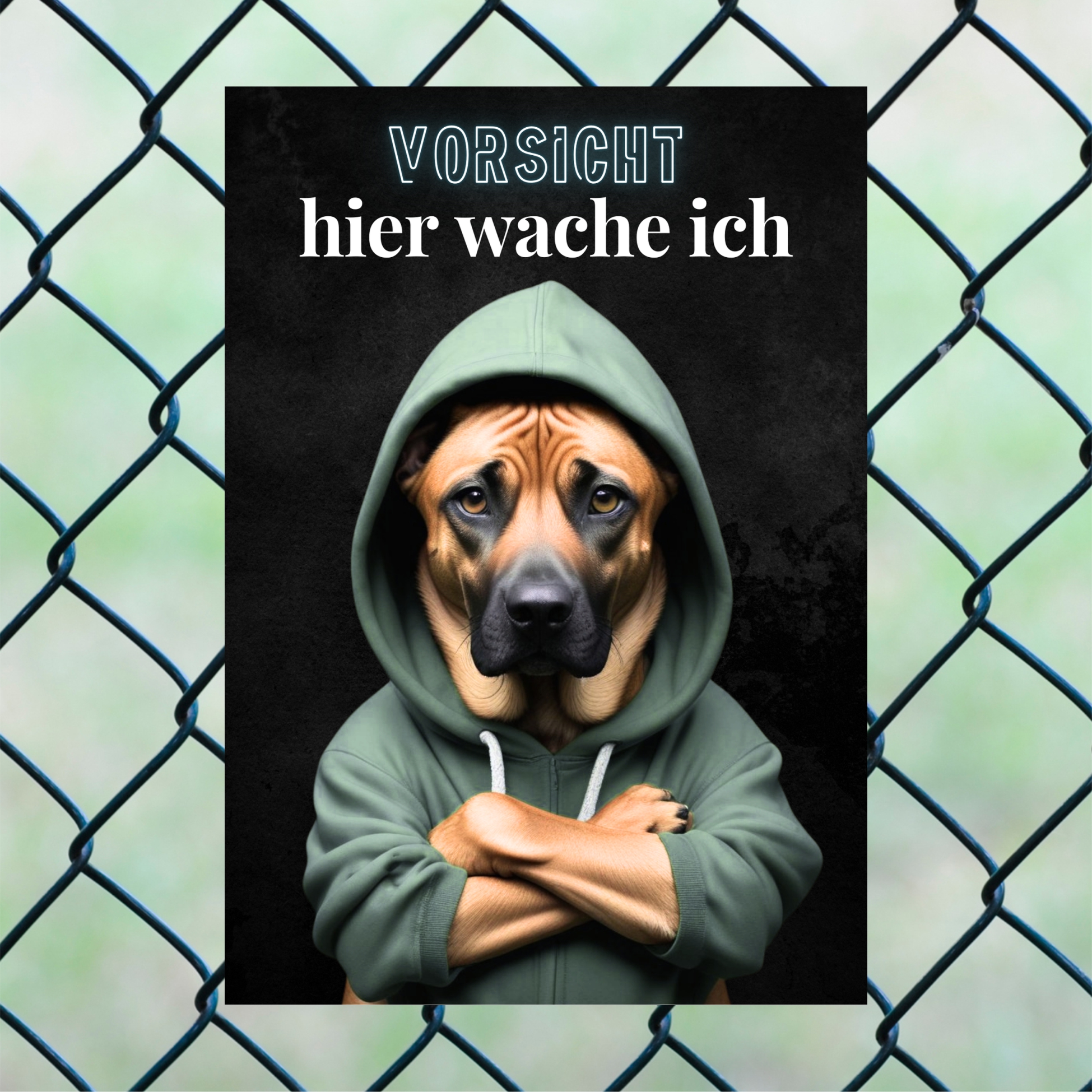 Hundeschild Schild Vorsicht Rhodesian Ridgeback Dog Spruch Türschild Warnschild Hund hier wache ich