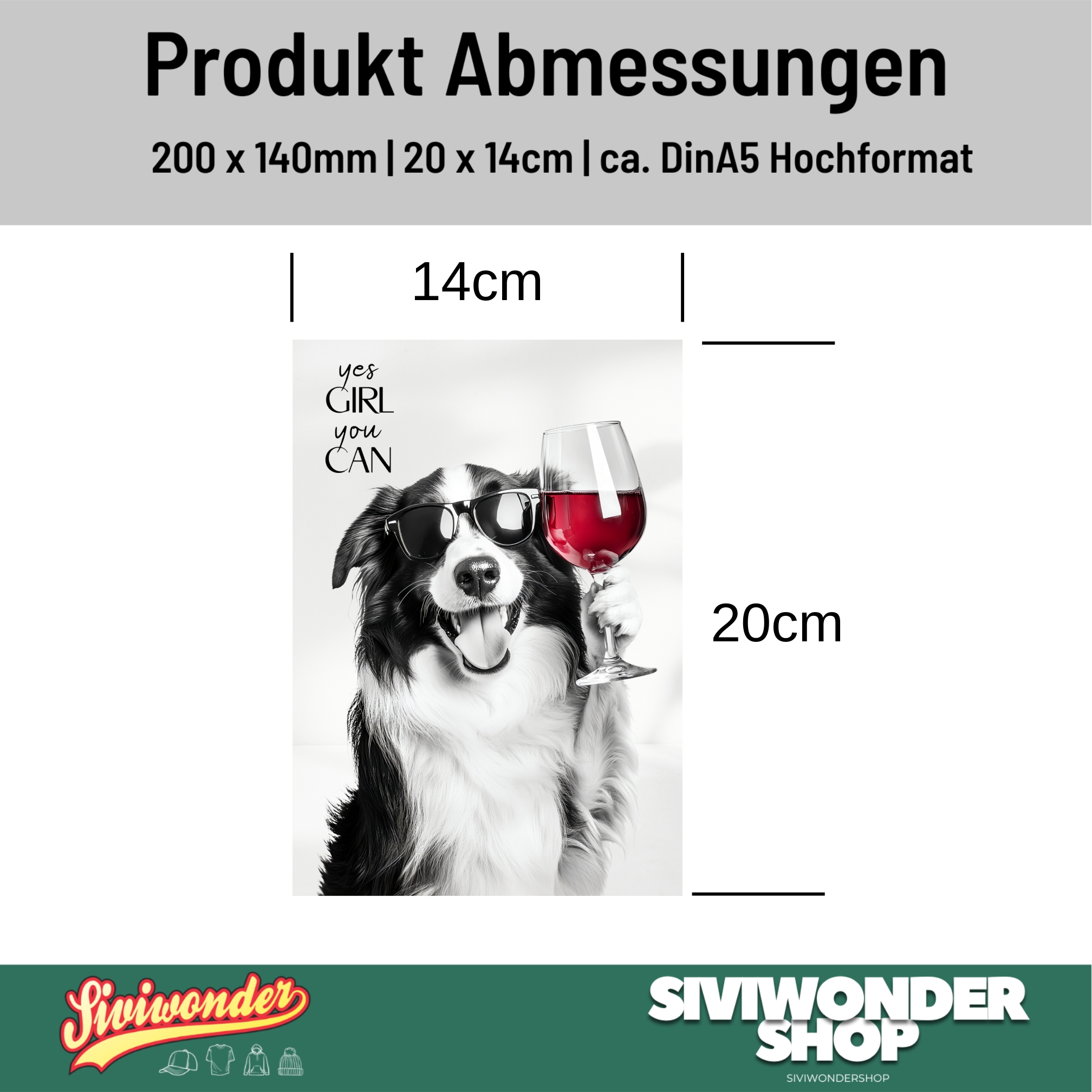 Schild Hund Border Collie Artprint Wein Spruch Deko Wanddekor Geschenkidee Weinliebhaber Quotes