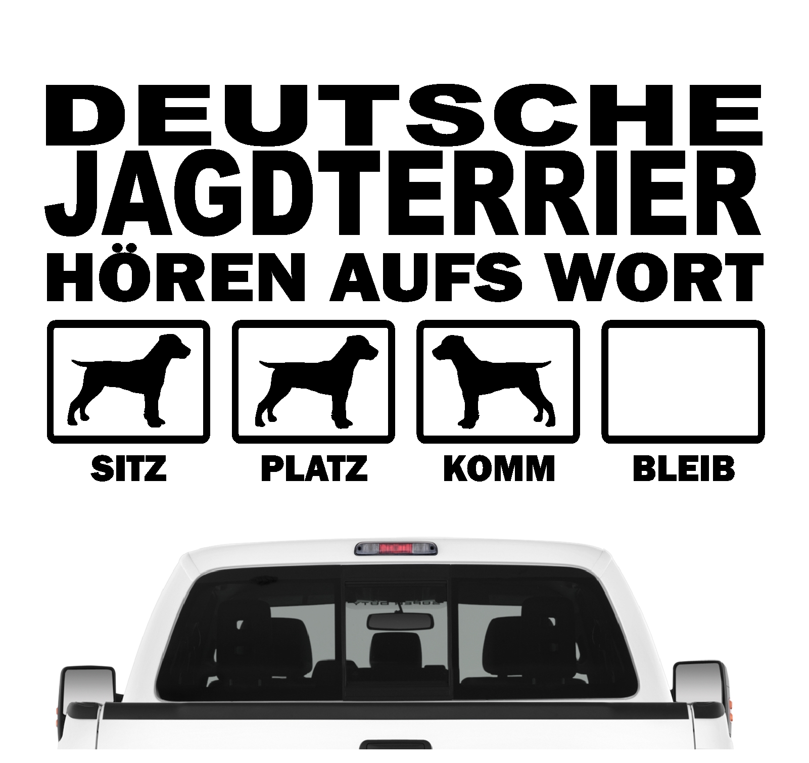 Deutscher Jagdterrier Jagd Terrier Hört aufs Wort Hunde Aufkleber Sticker Autoaufkleber