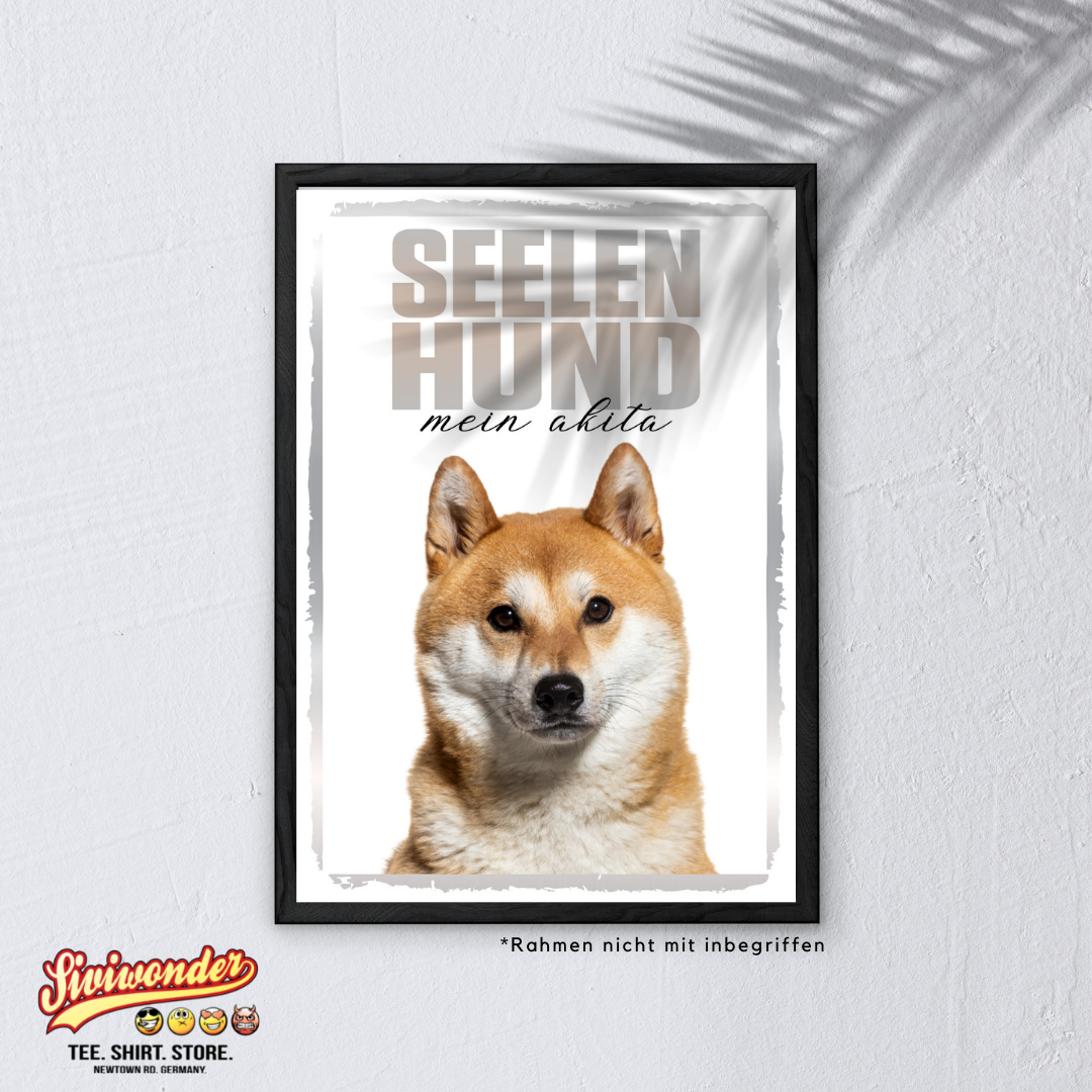 Akita Inu Seelenhund Dog Schild Spruch Türschild Hundeschild Warnschild Soulmate