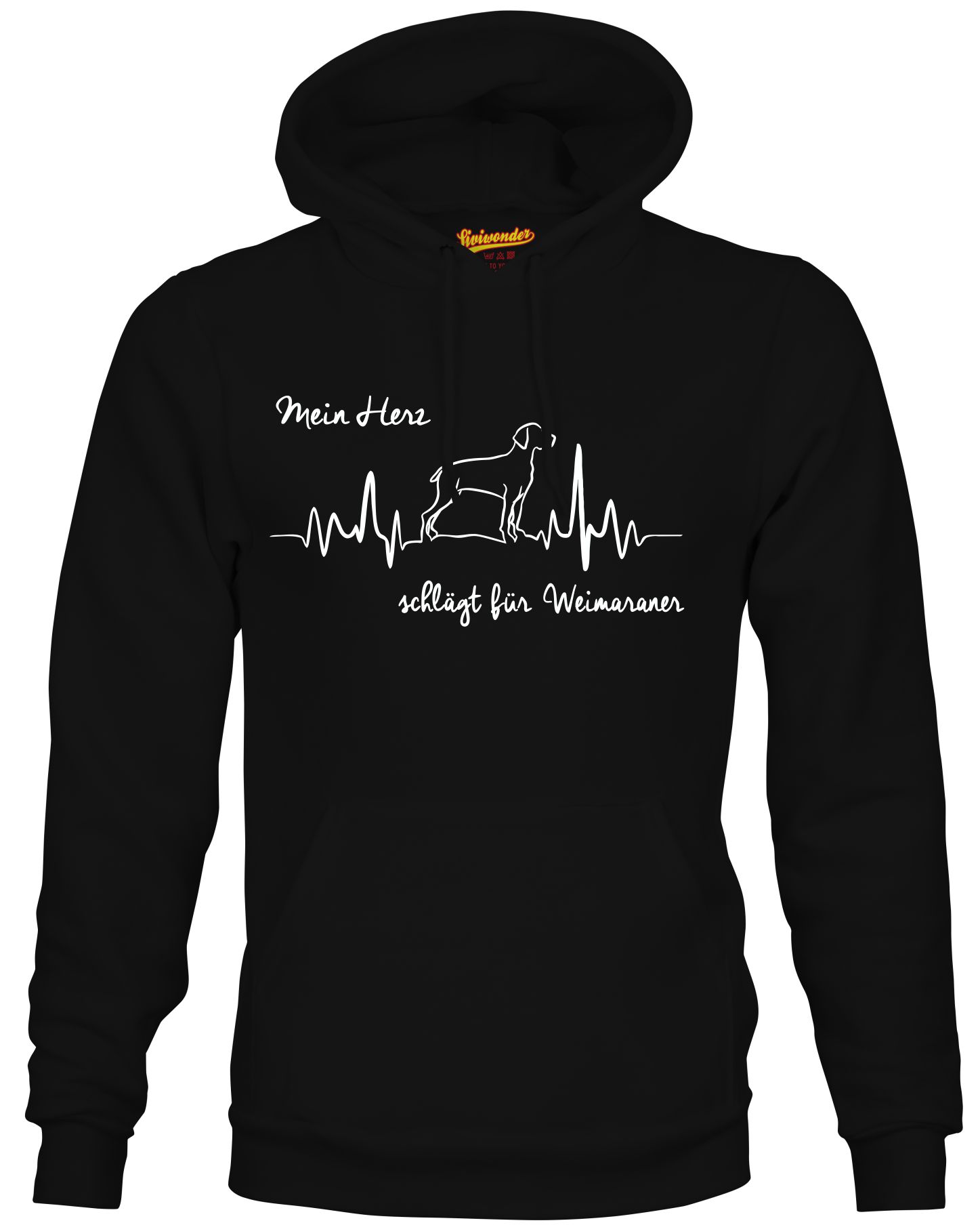 WEIMARANER SWEATSHIRT HEARTBEAT EKG Hund Hundemotiv Herz