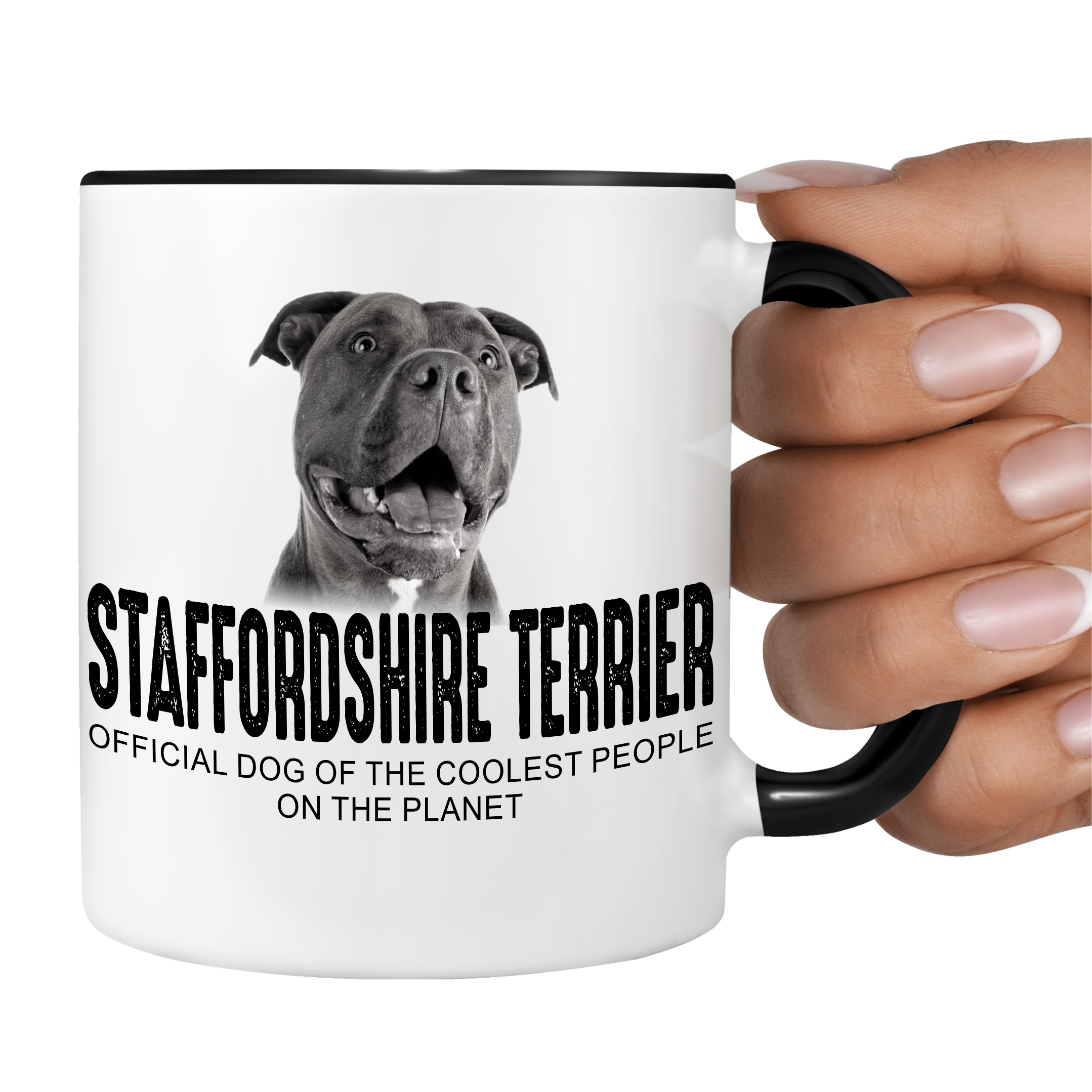 American Staffordshire Terrier USA  Pit Bull Terrier Dog Tasse Kaffeetasse Kaffeebecher happy Design by Siviwonder