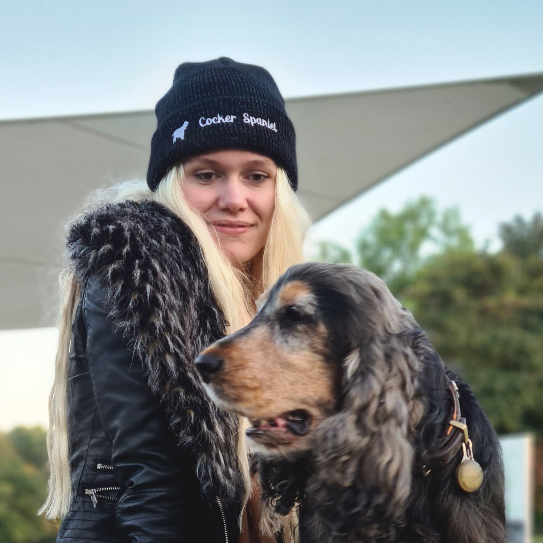 Prager Rattler reflektierende Mütze Stickerei Hund Winter Strickmütze reflex Beanie warm kalt
