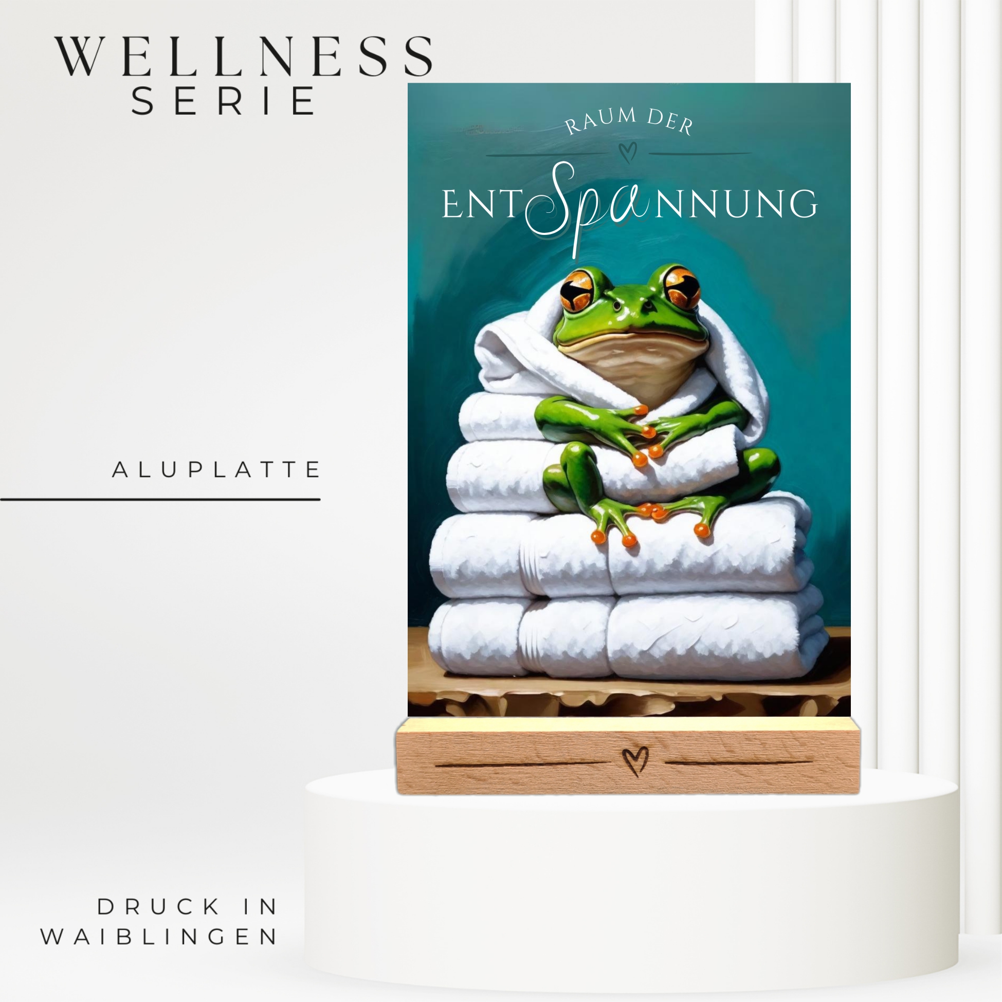 Frosch Schild Wellness Handtuch Entspannung  Schild Spruch Türschild Froschschild