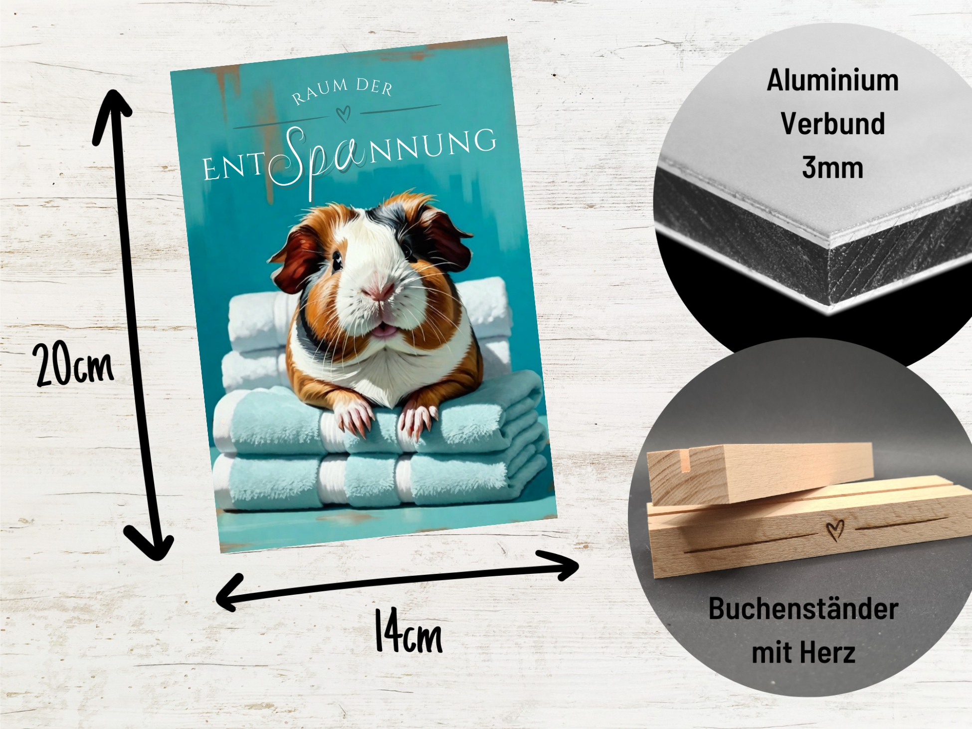 Meerschweinchen Schild Wellness Handtuch Entspannung  Schild Spruch